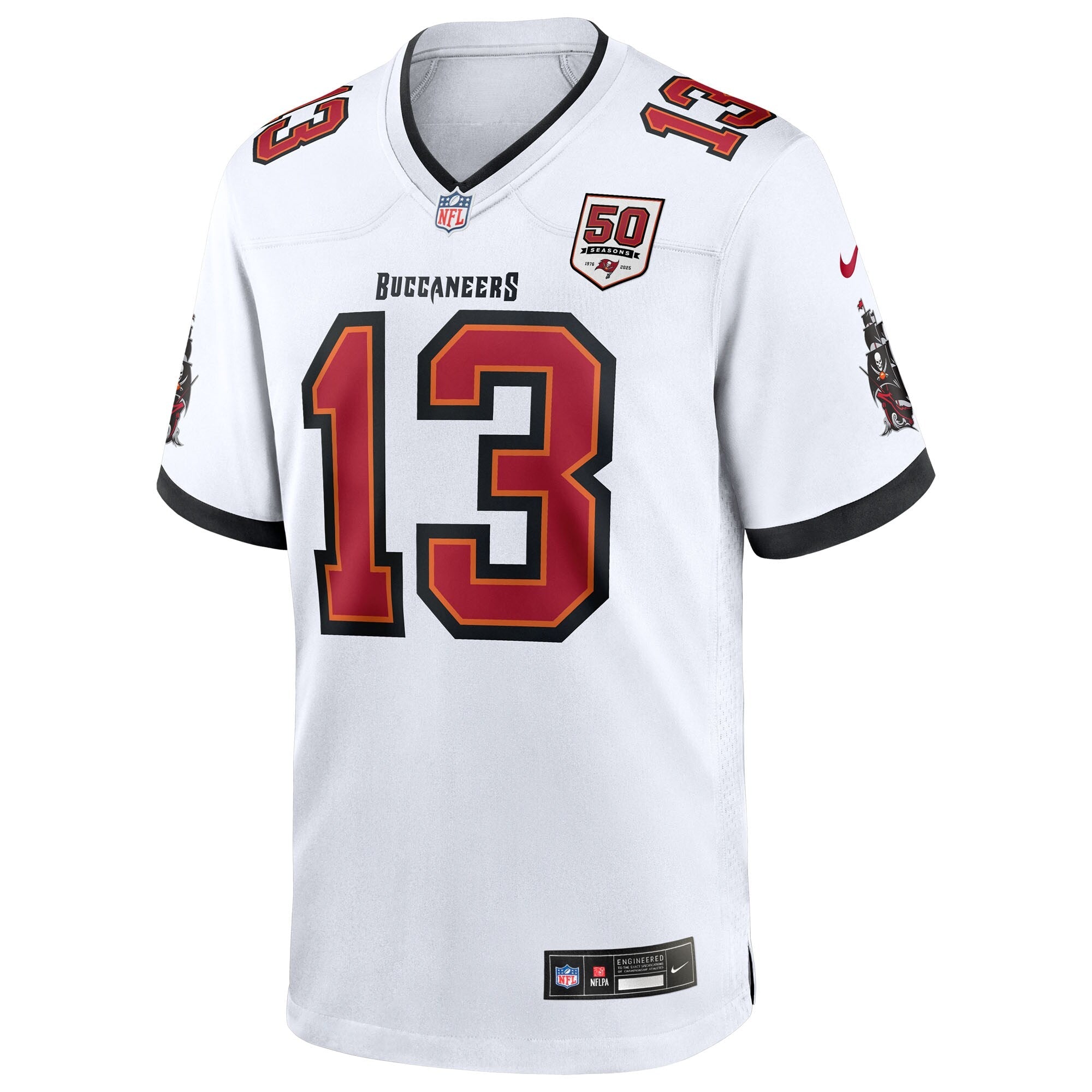 Tampa Bay Buccaneers Mike Evans White 50th Season White Game Jersey