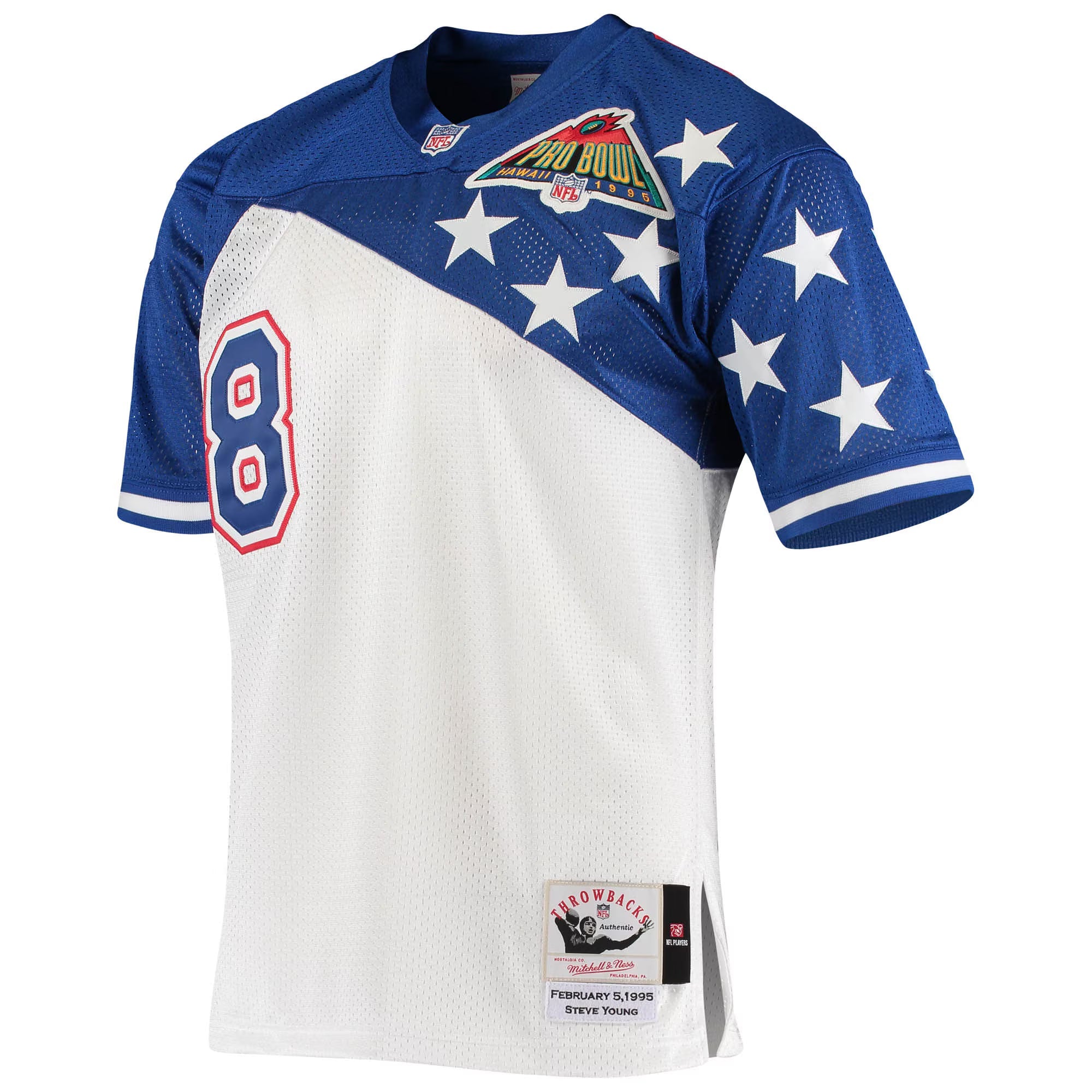 NFC Steve Young Mitchell & Ness White/Blue 1994 Pro Bowl Authentic Jersey