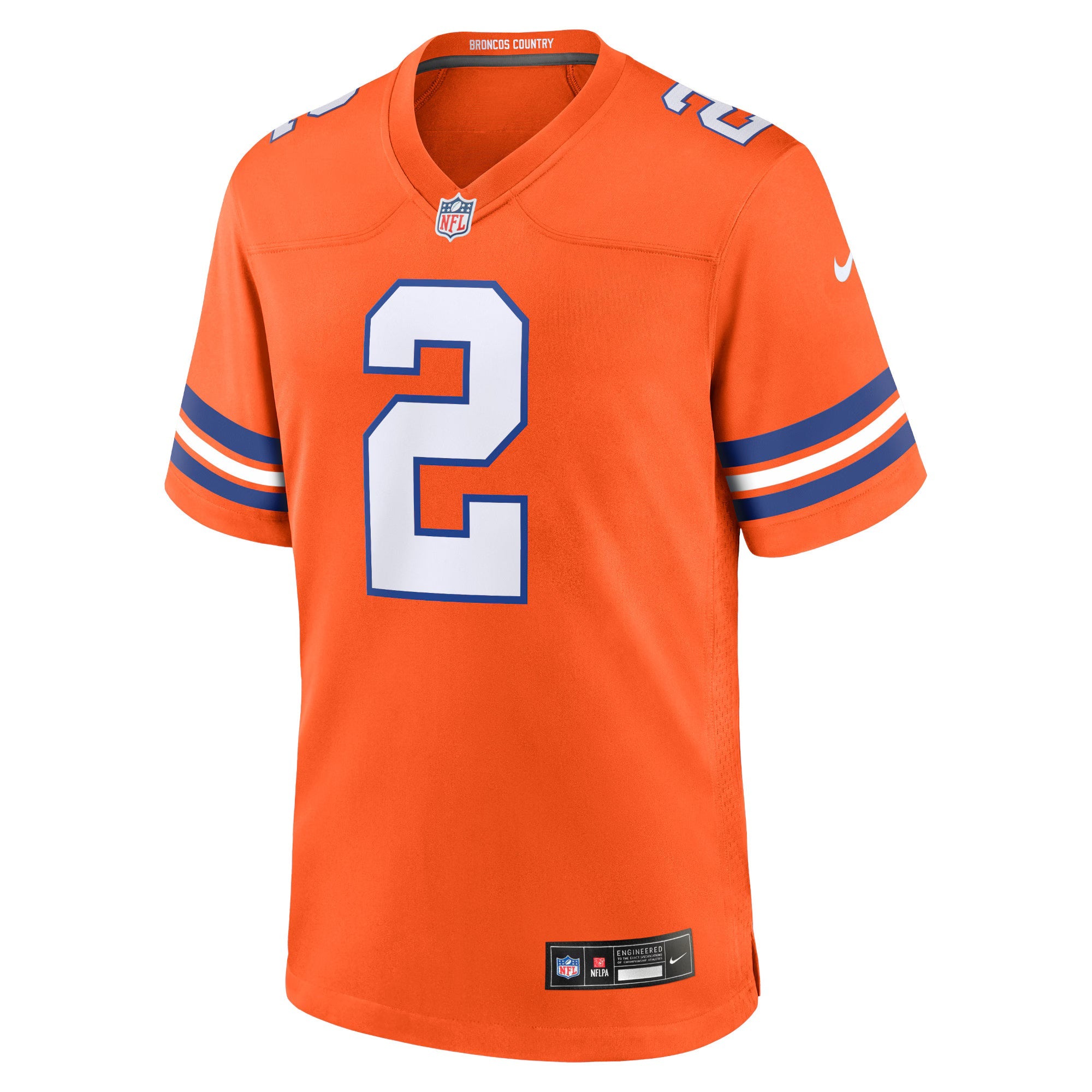 Denver Broncos Patrick Surtain II Orange Mile High Collection 1977 Throwback Player Game Jersey