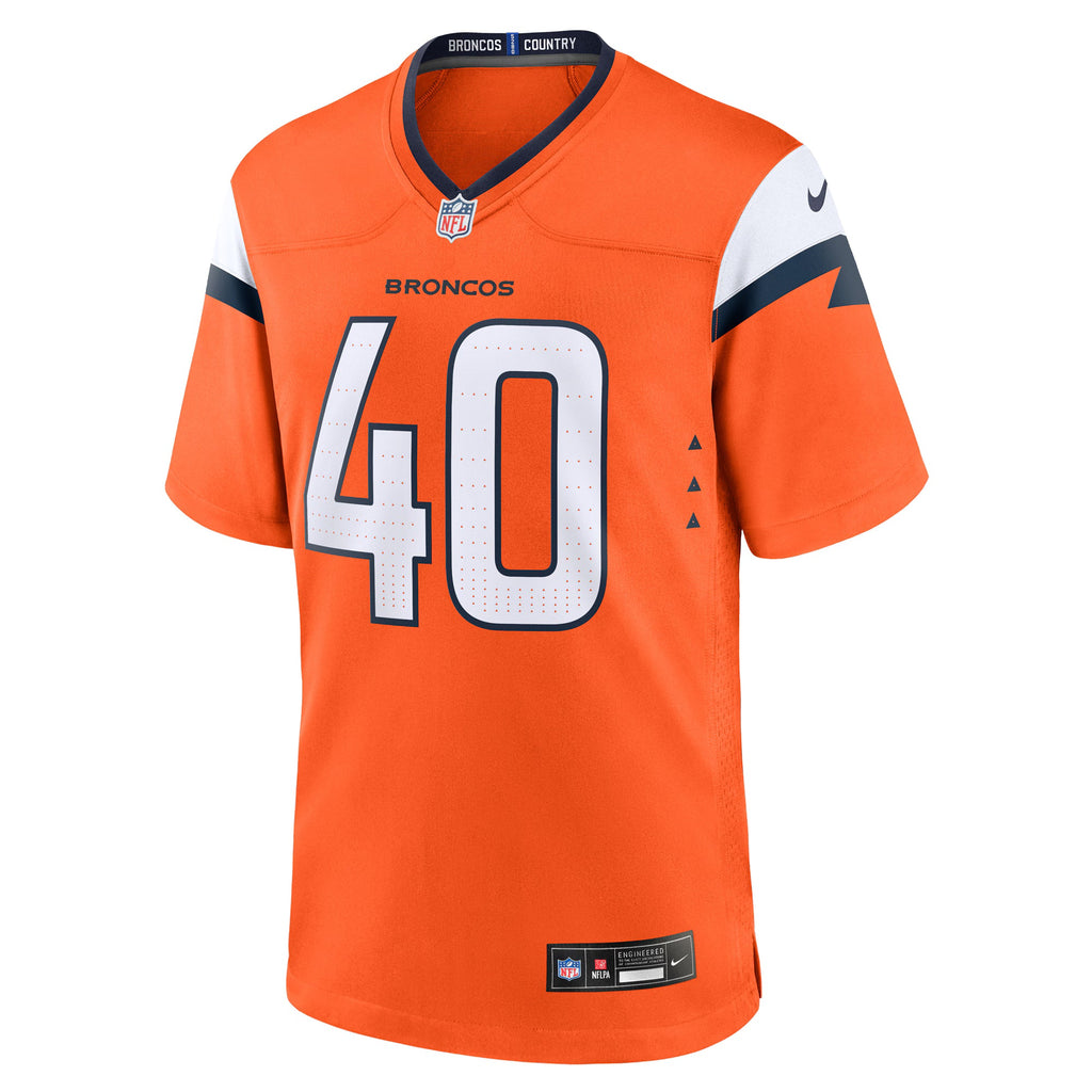 Denver Broncos Justin Strnad Orange Team Game Jersey
