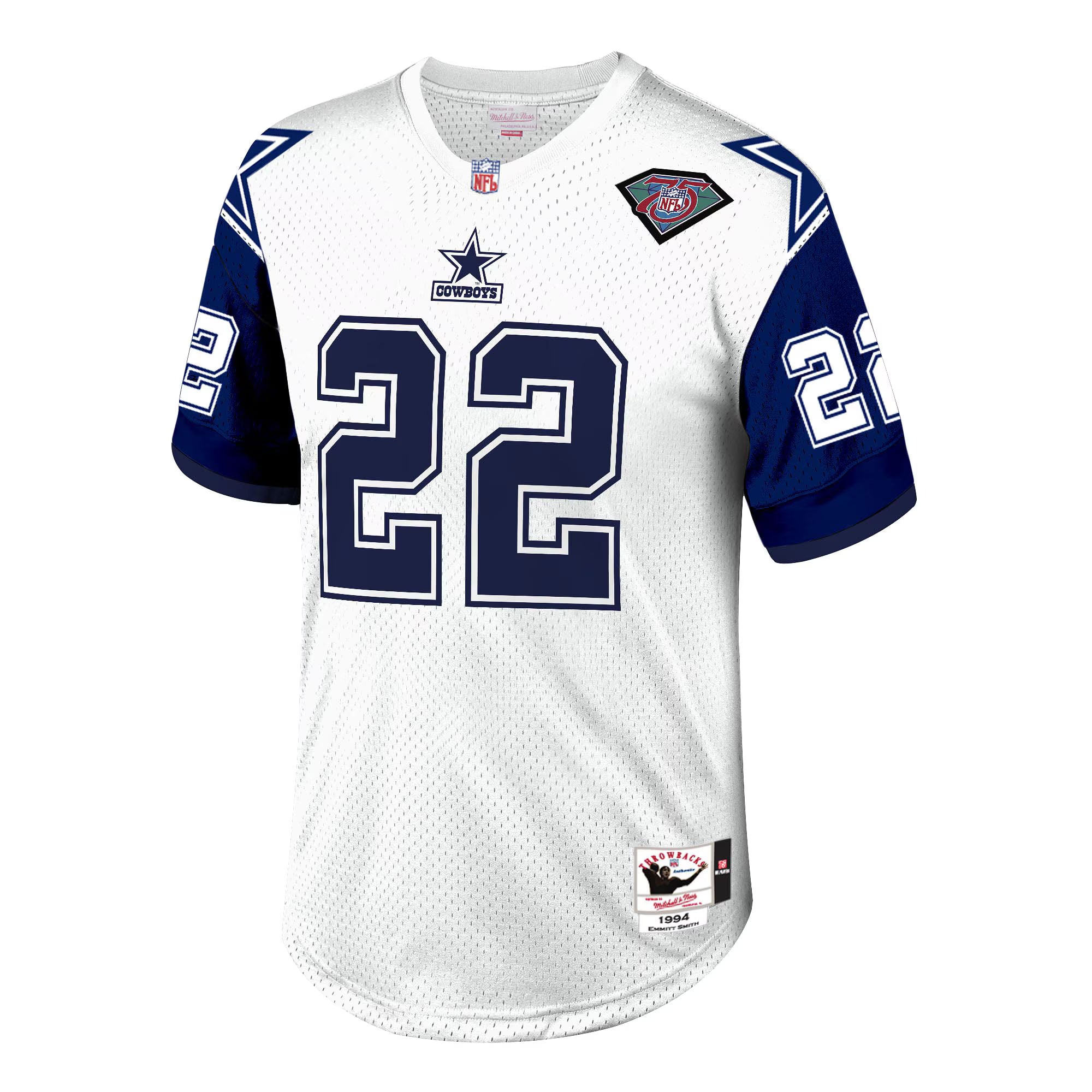 Dallas Cowboys 1996 Emmitt Smith Mitchell & Ness White Authentic Throwback Retired Player Jersey