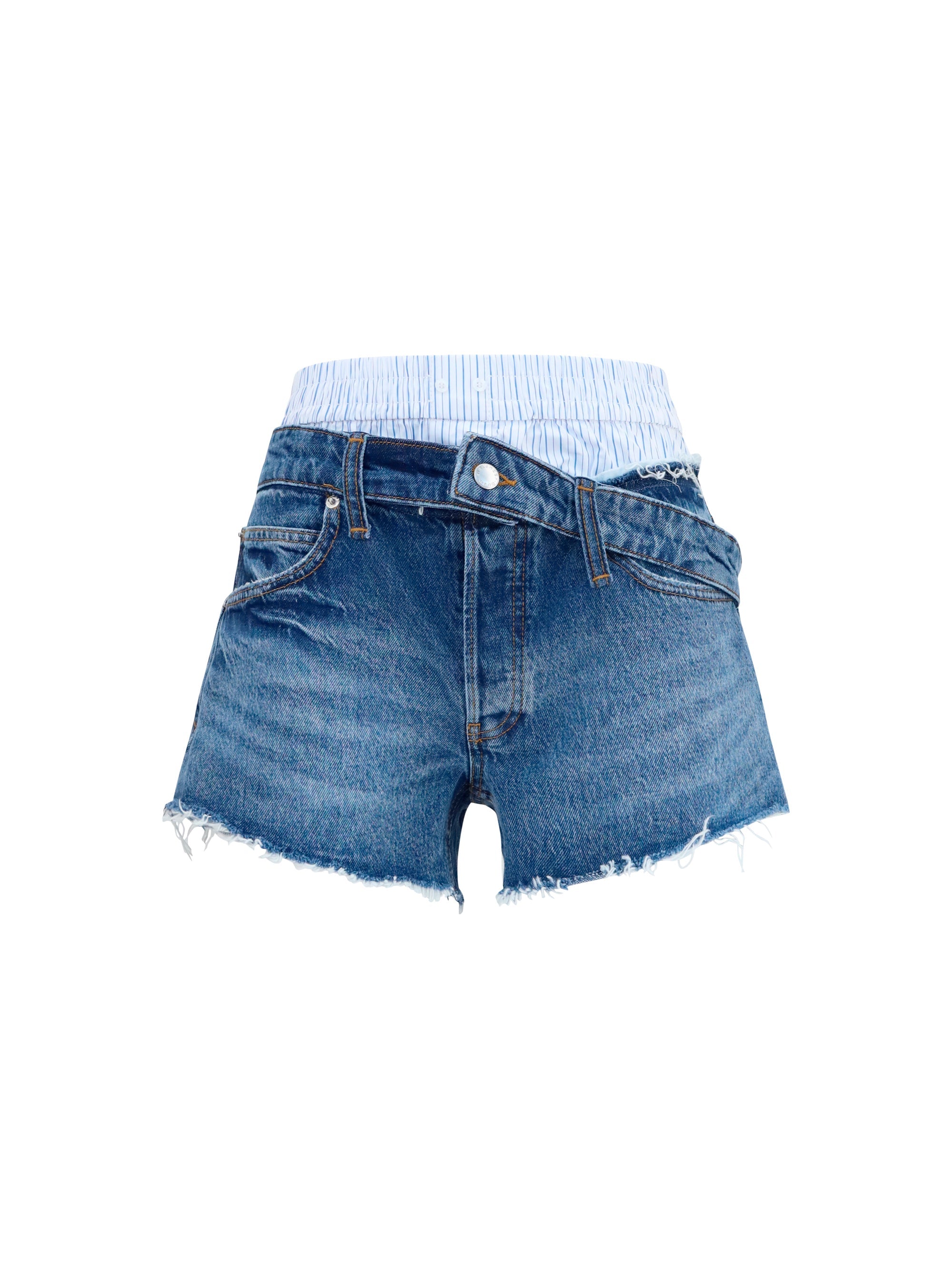 Alexander Wang Women Denim Shorts With Boxer Detail