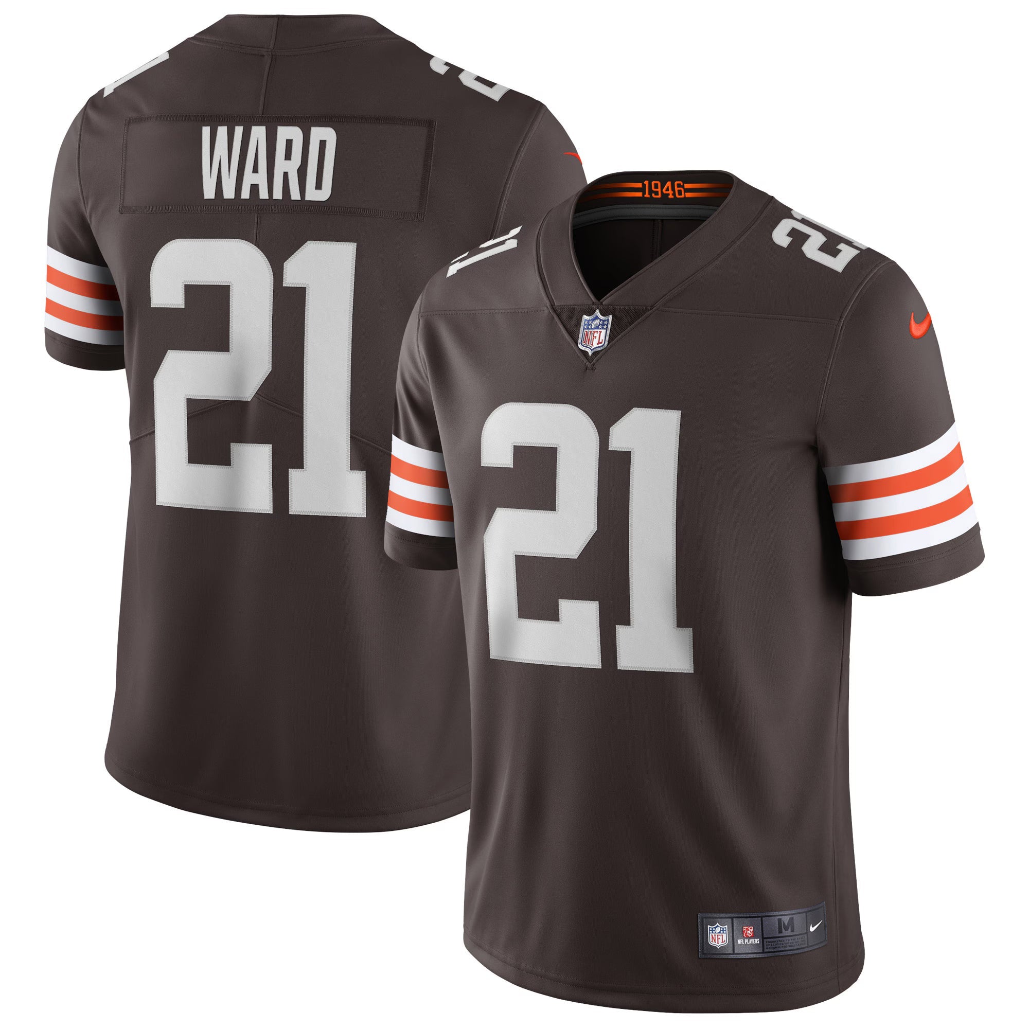Cleveland Browns Denzel Ward Brown Vapor Limited Jersey