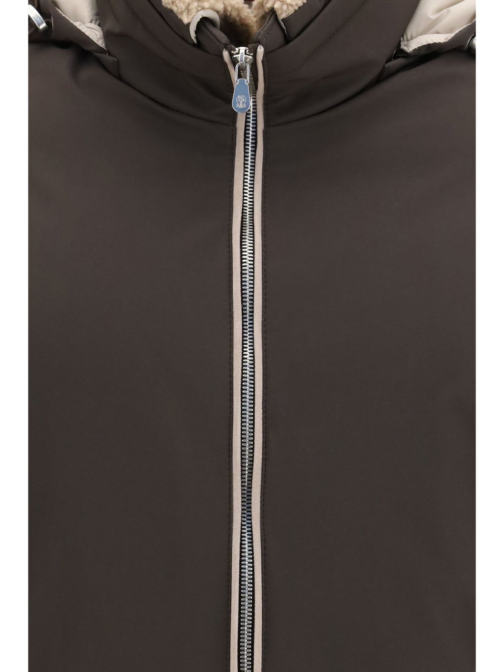 Brunello Cucinelli Men Nylon Down Jacket With Removable Hood