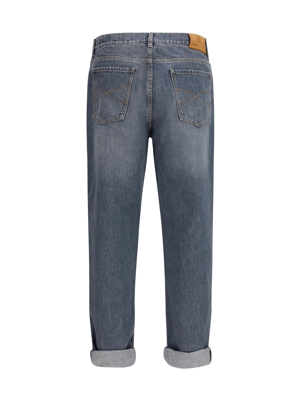 Brunello Cucinelli Men Straight-Leg Turn-Up Jeans