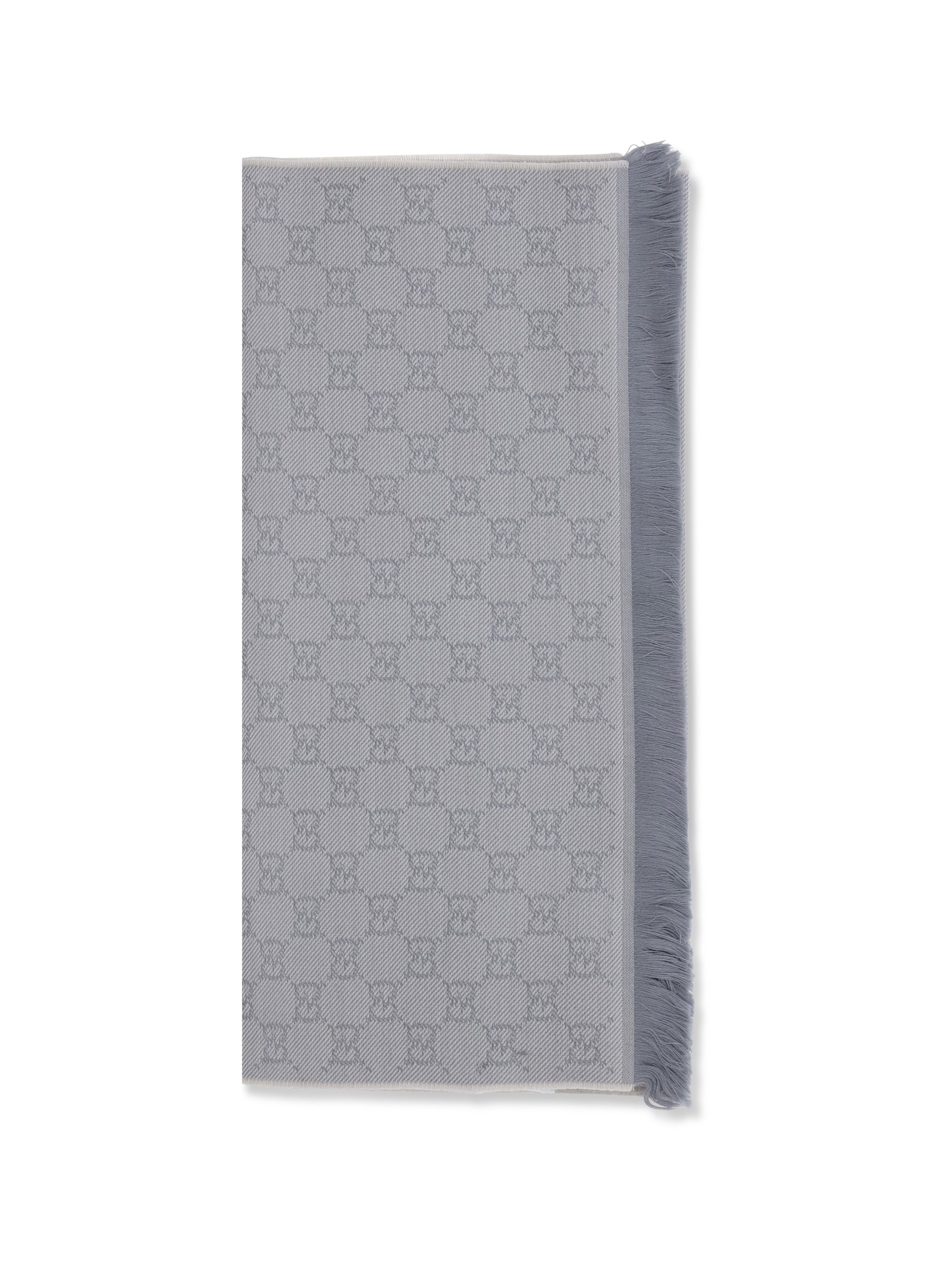Gucci Women Gg Supreme Embroidered Wool Scarf