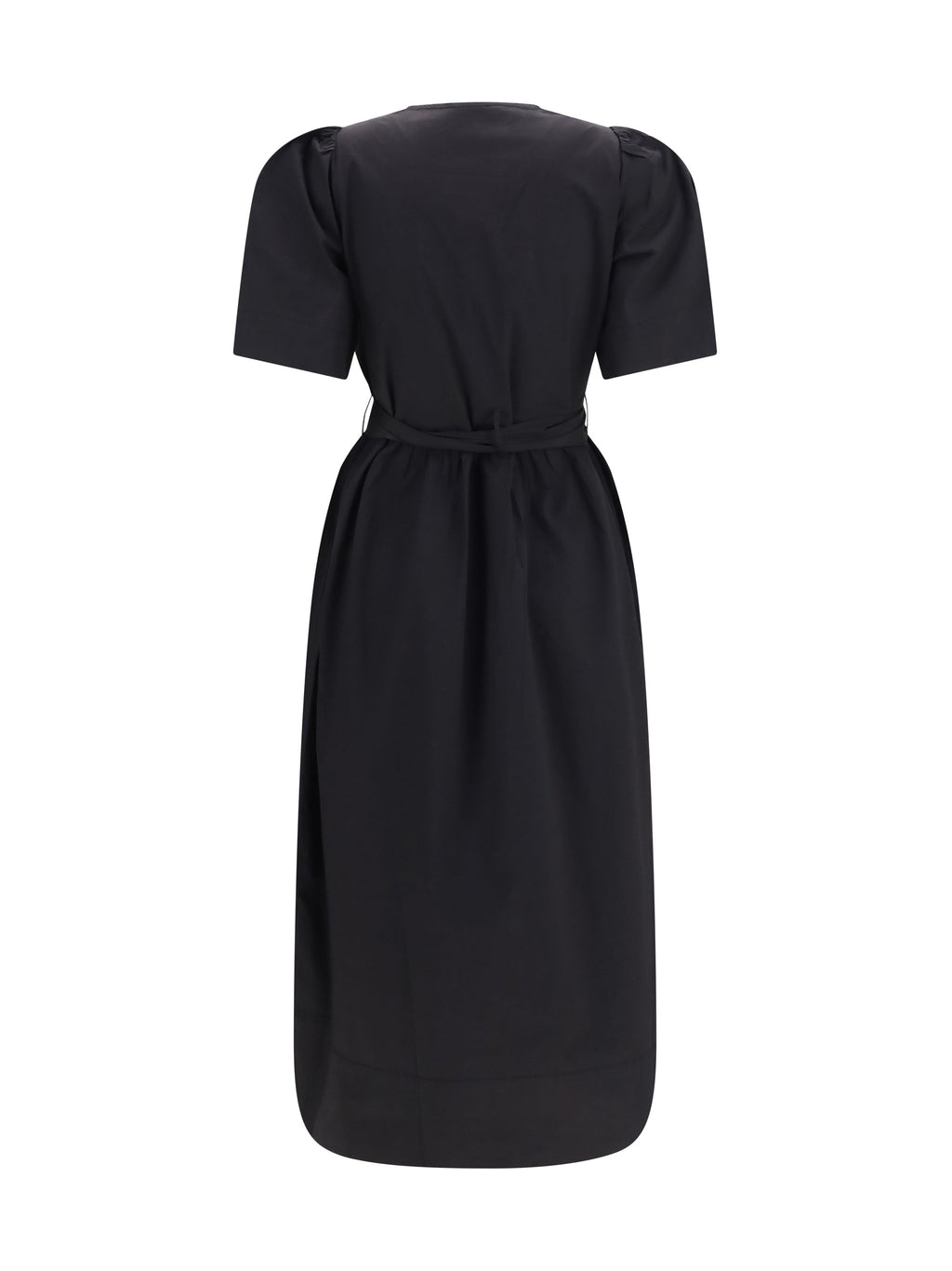 Ganni Women Midi Dress With Bows And Puff Shoulders