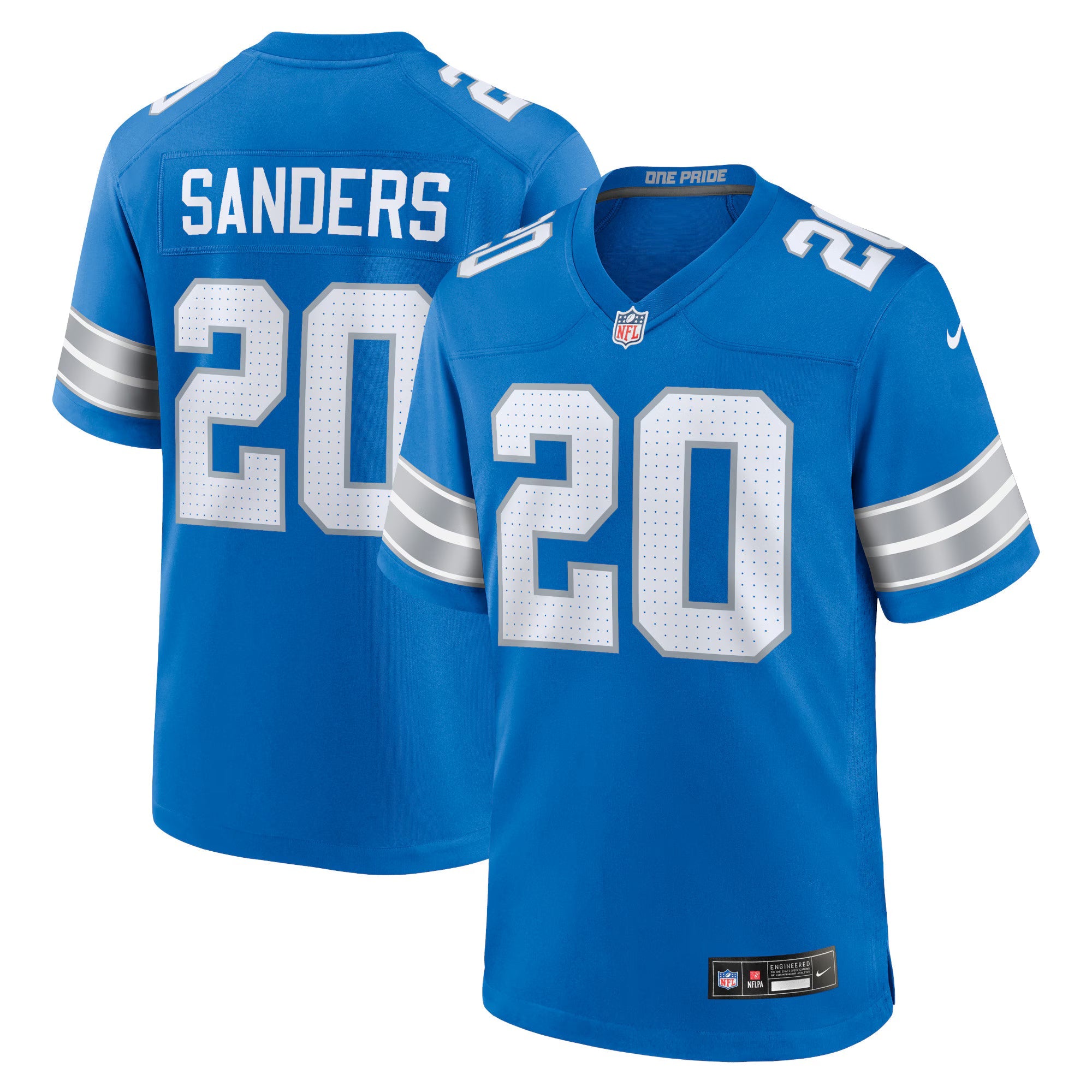 Detroit Lions Barry Sanders Blue Retired Player Game Jersey