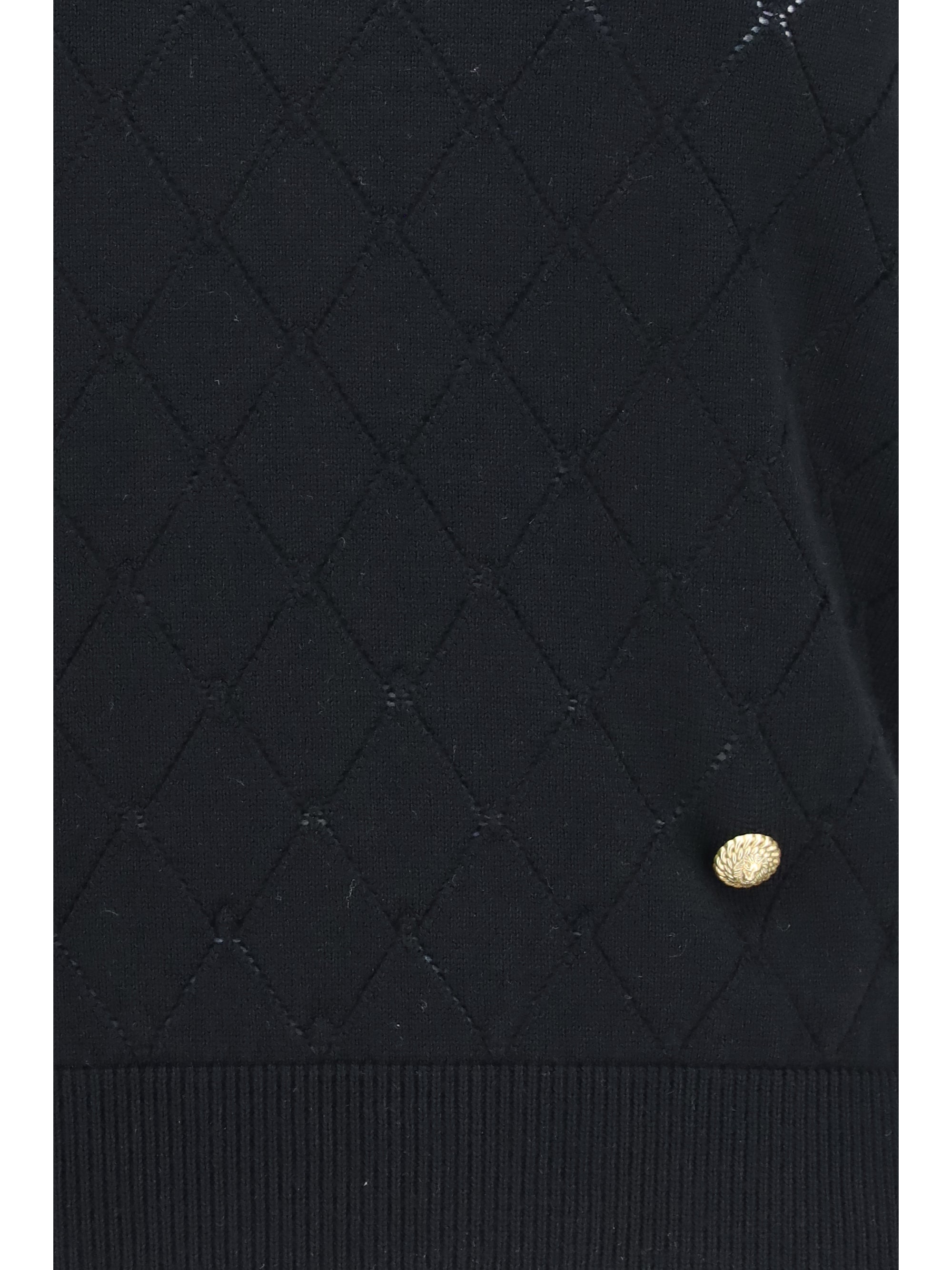 Balmain Women Sleeveless Wool Crewneck Top