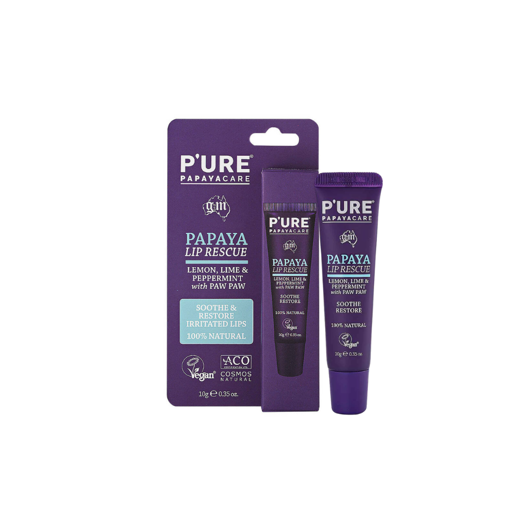 Pure Papaya Care Papaya Lips: Lemon, Lime & Peppermint with Paw Paw