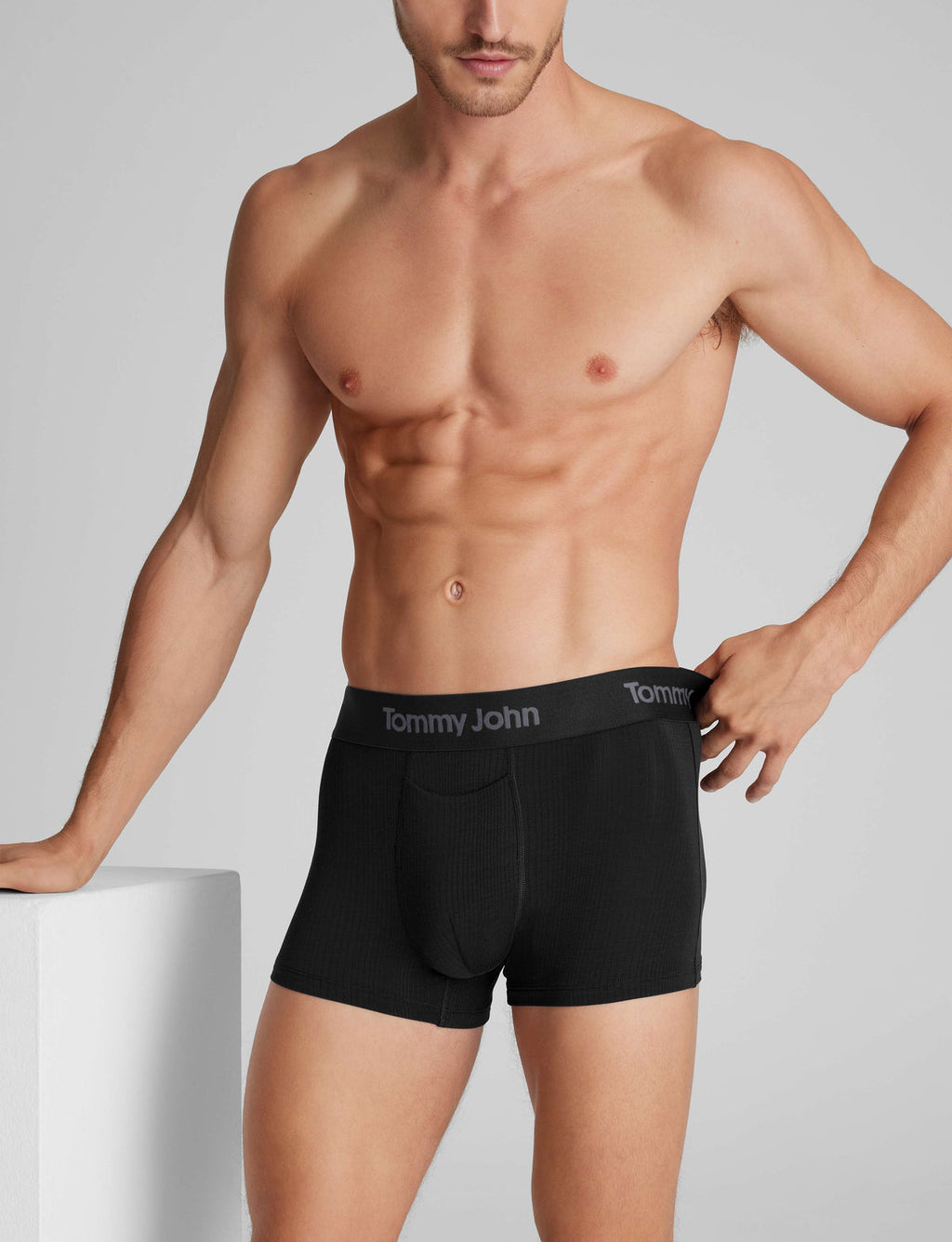 Men's Second Skin Luxe Rib Square Cut 2" Boxer Brief