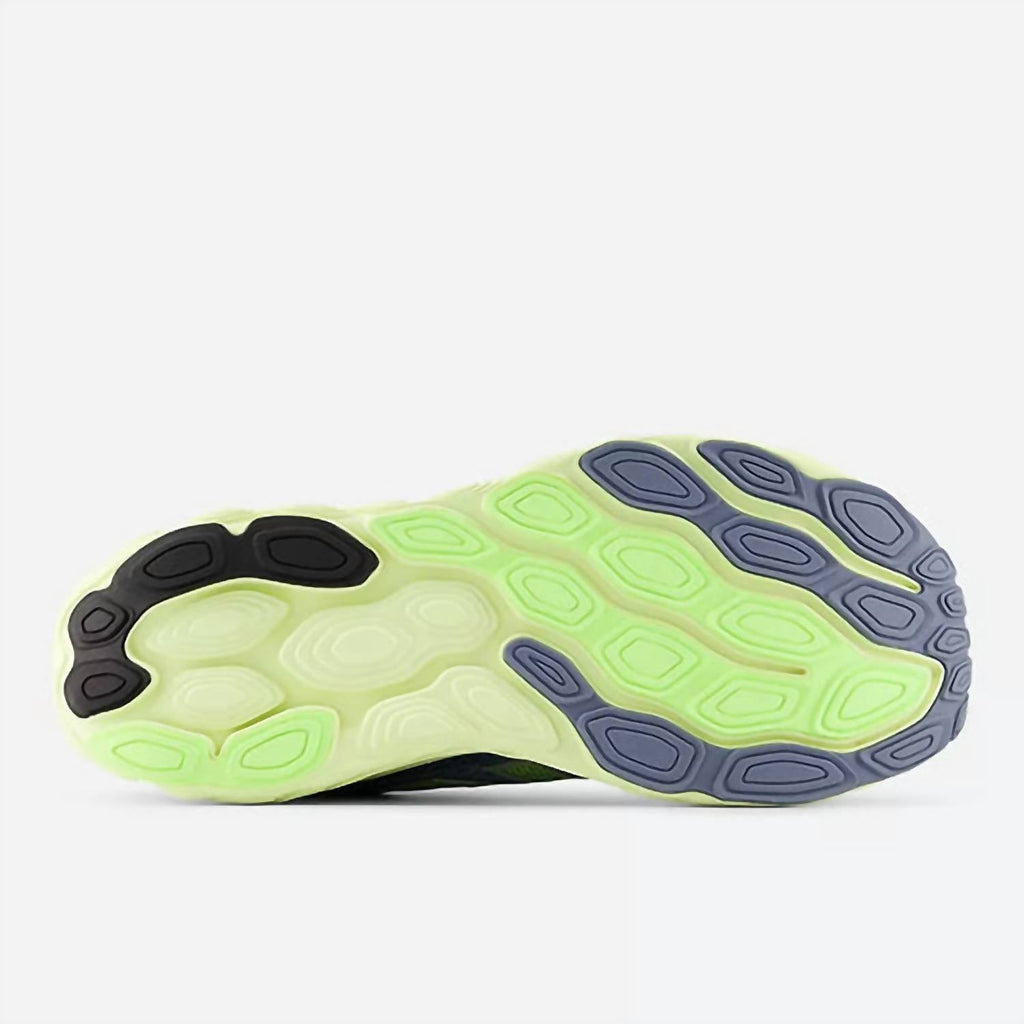 Men's Fresh Foam X 880V14 Running Shoes In Arctic Grey With Yellow