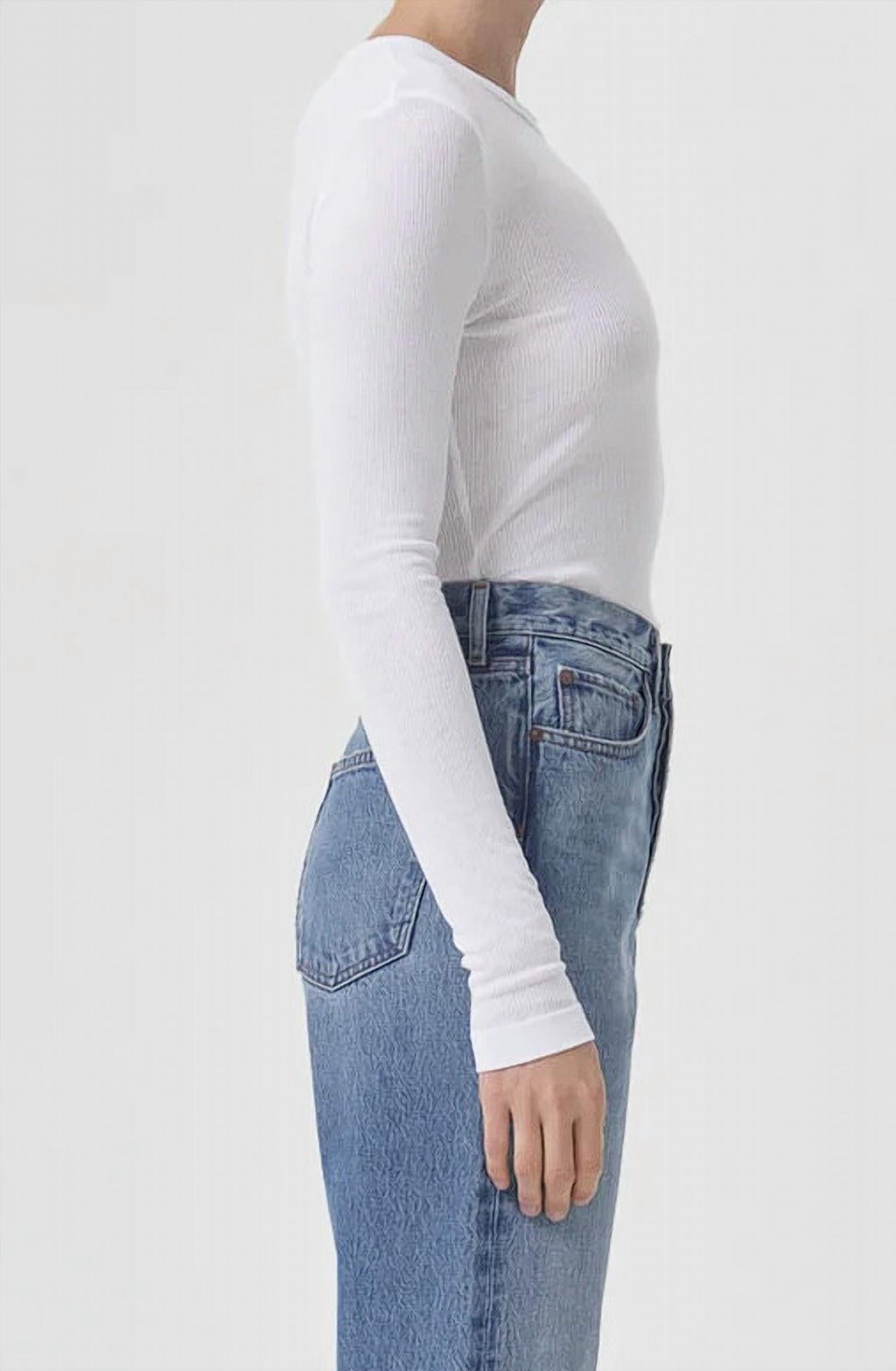 Shona Long Sleeve Tee Top In White