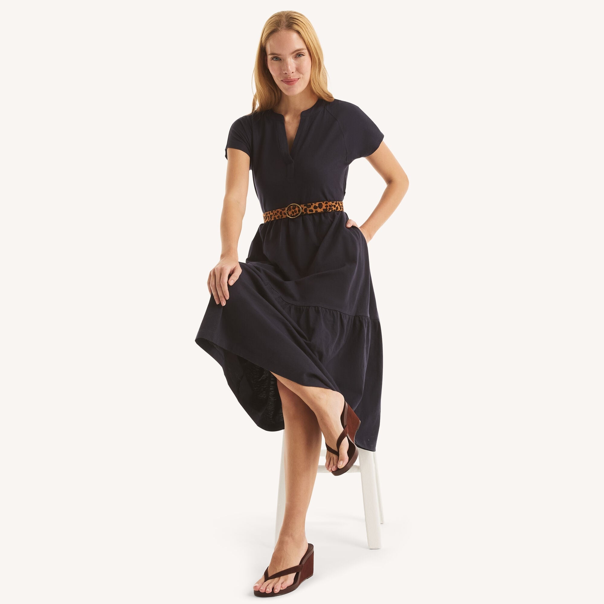 Nautica Womens Tiered Dress