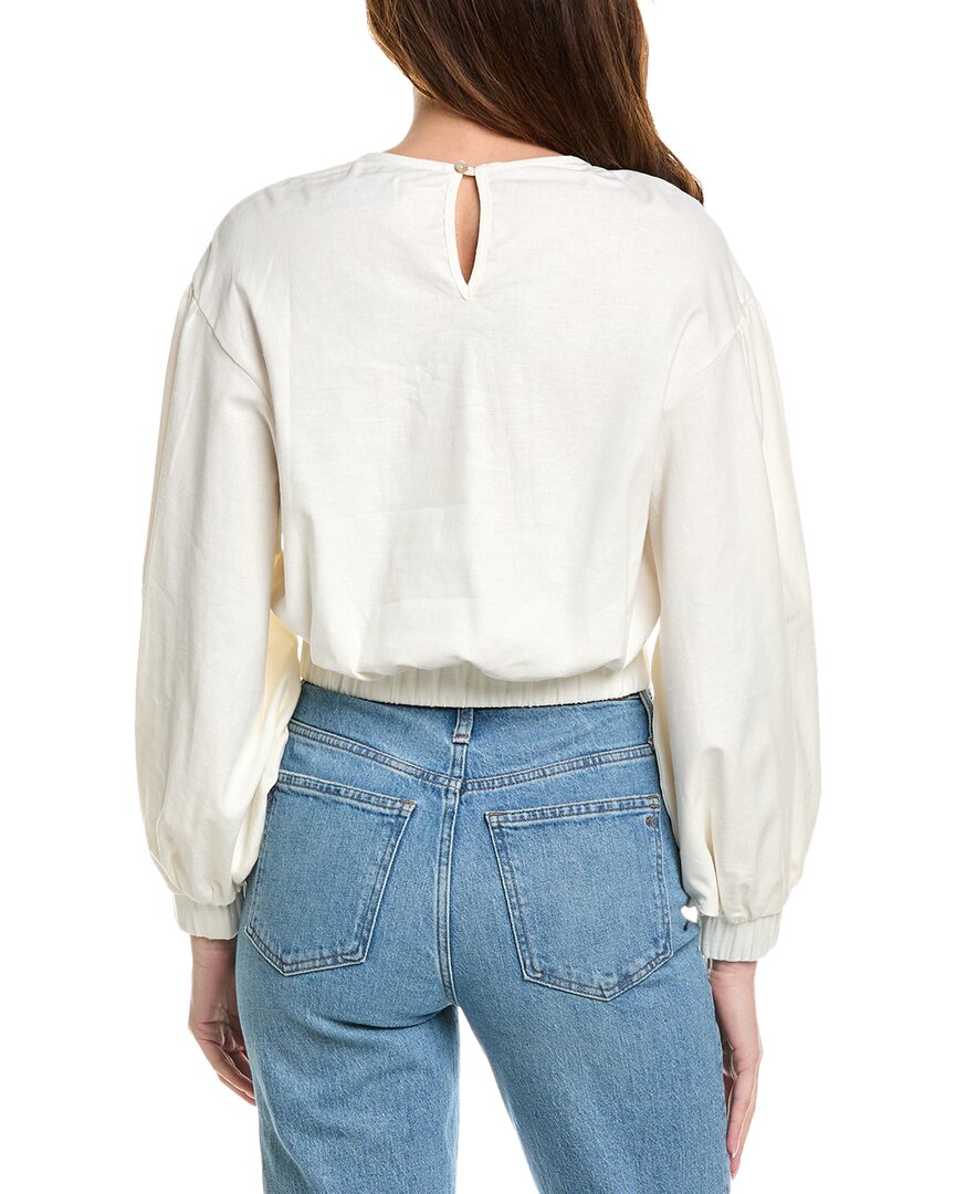 Just Bee Queen Whitney Linen-Blend Top