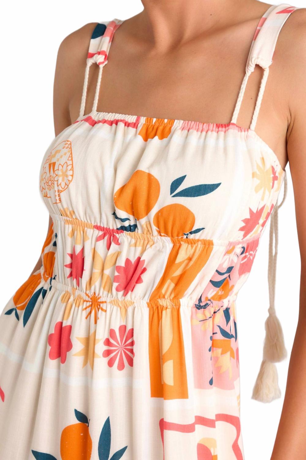Printed Maxi Dress In Apricot