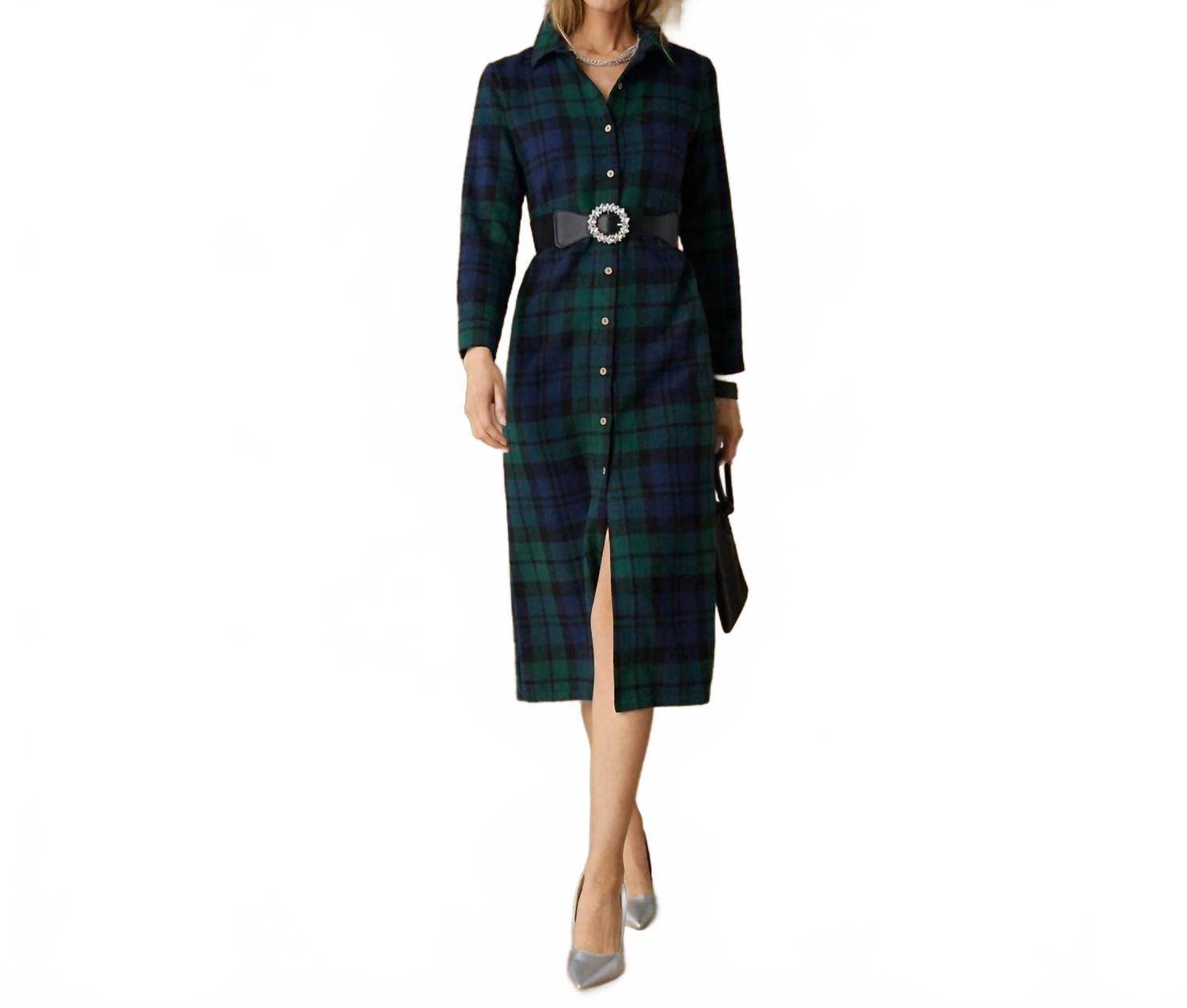 Harris Maxi Dress In Black Watch Plaid