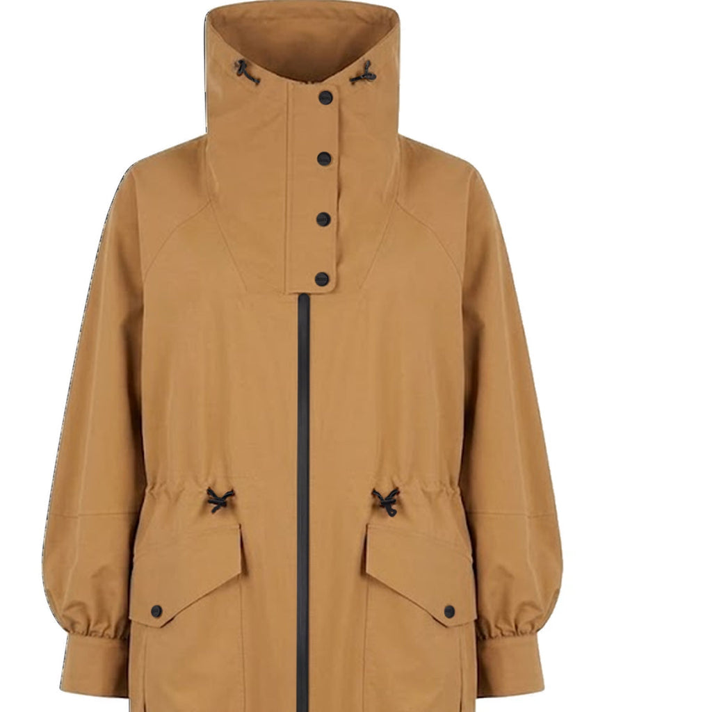 Herno Long Funnel-Neck Trench Coat Women