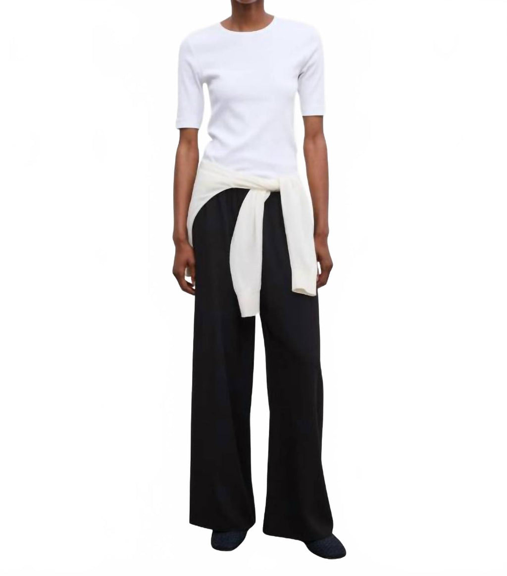 Fluid Crepe Trousers In Black