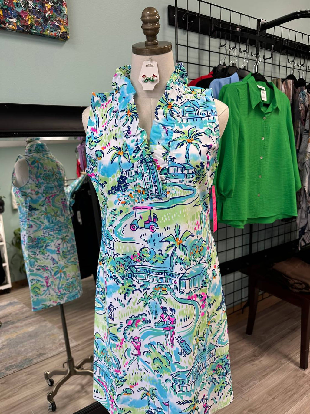 Women's Avery Mini Shift Dress In Golf Print