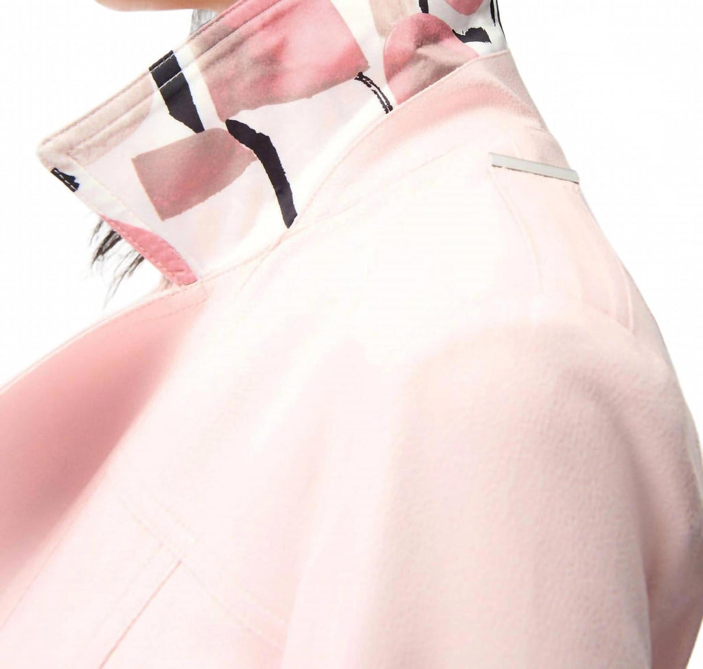 Foiled Faux Suede Jacket In Petal Pink