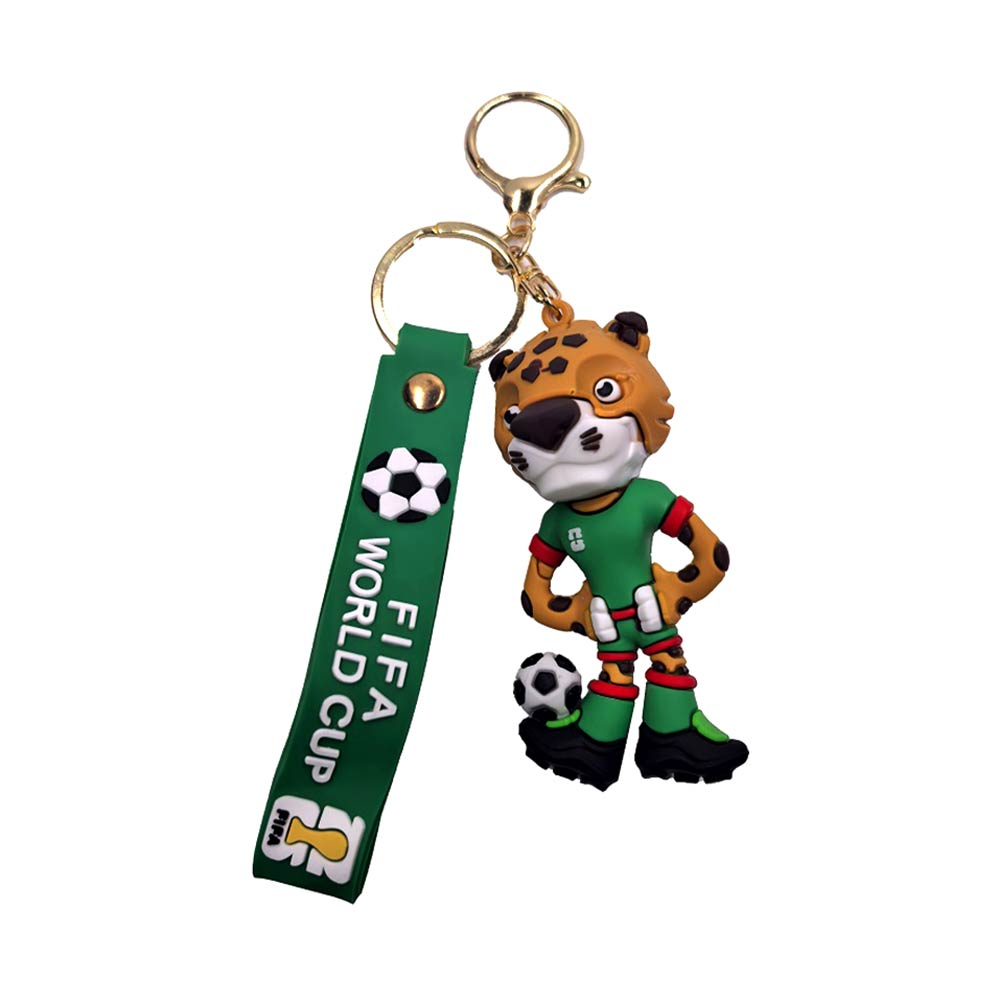 12PCS - FIFA World Cup 2026 Mexico Soccer Leopard Character Figure Strap Keychains