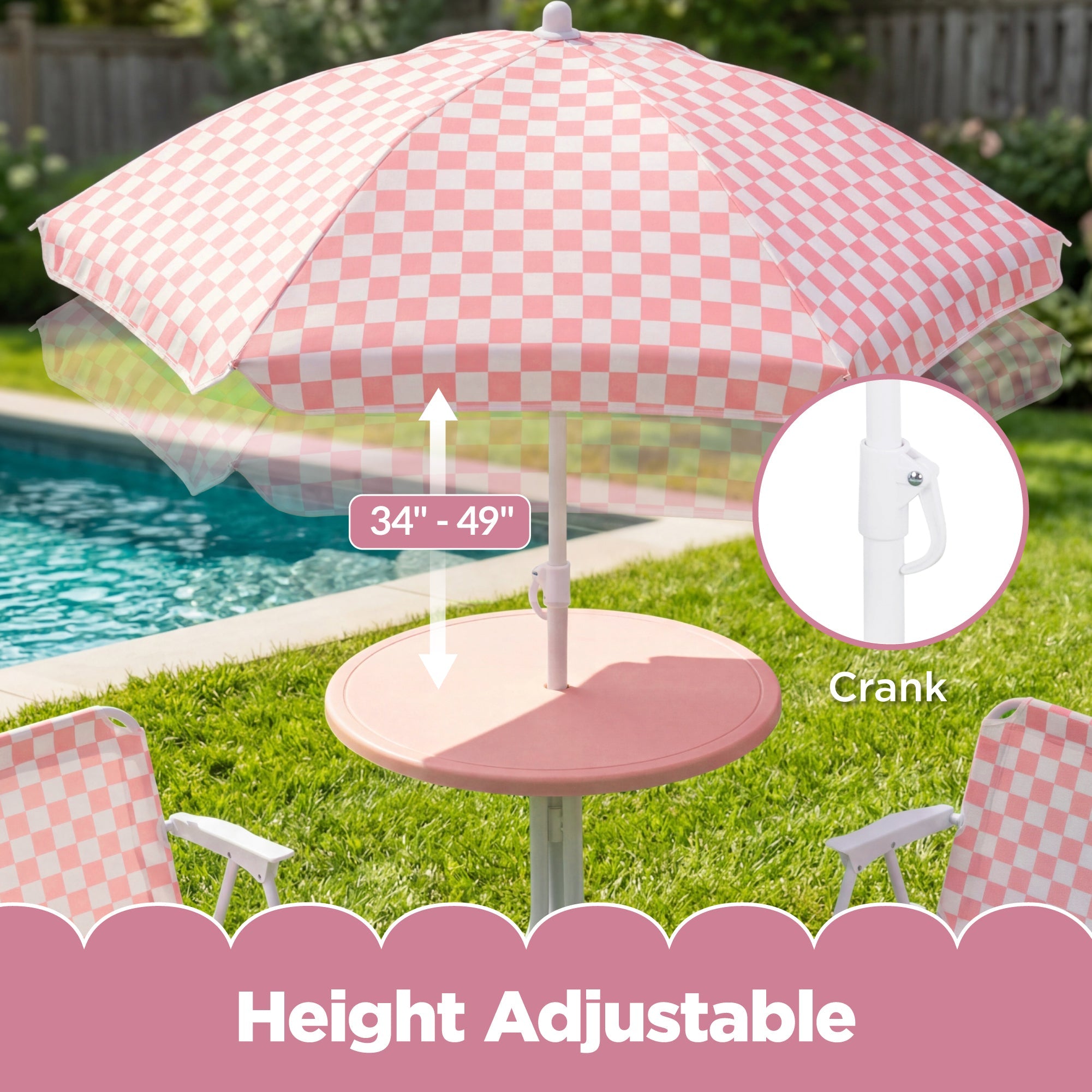 Best Choice Products Kids Outdoor Table and Chair Set with Umbrella, 3-Piece Foldable Toddler Picnic Set Ages 2-5