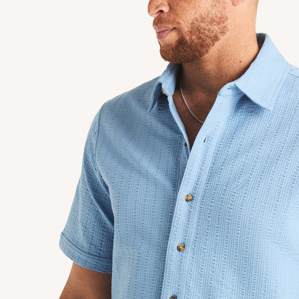 Nautica Big & Tall Classic Fit Seersucker Button-Front Polo