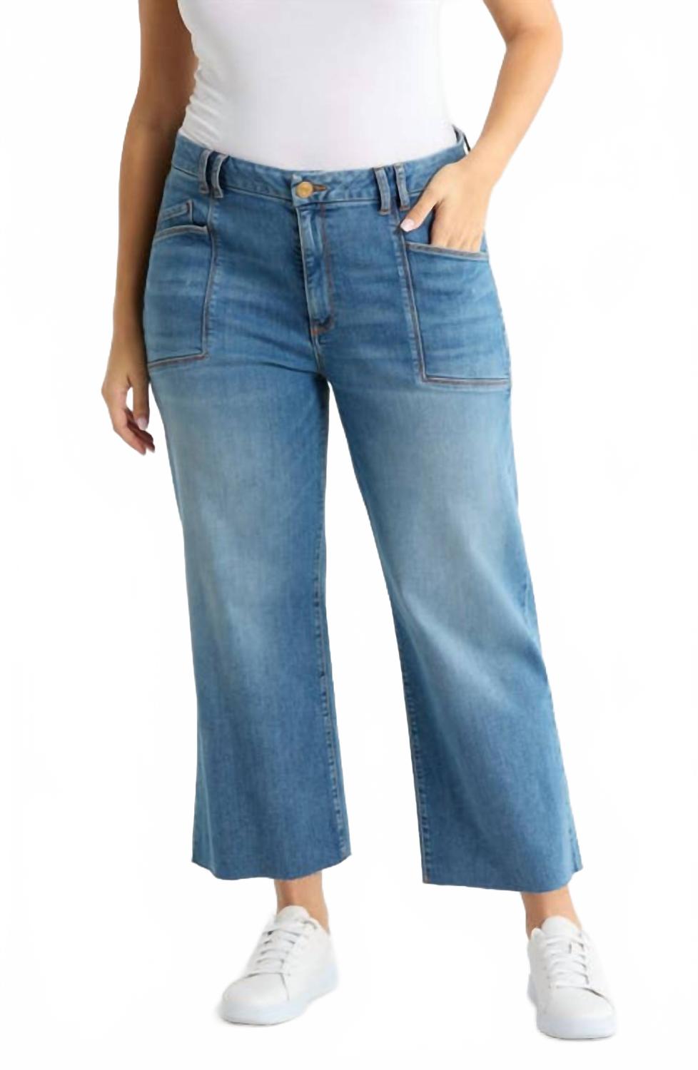 Meg High Rise Wide Leg Front Pockets Jean In Earn
