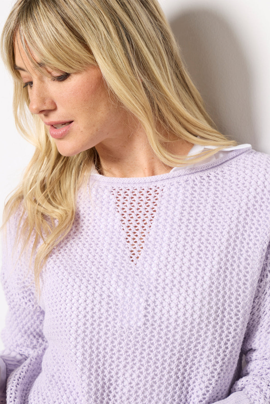Women's Open Knit Sweater Top