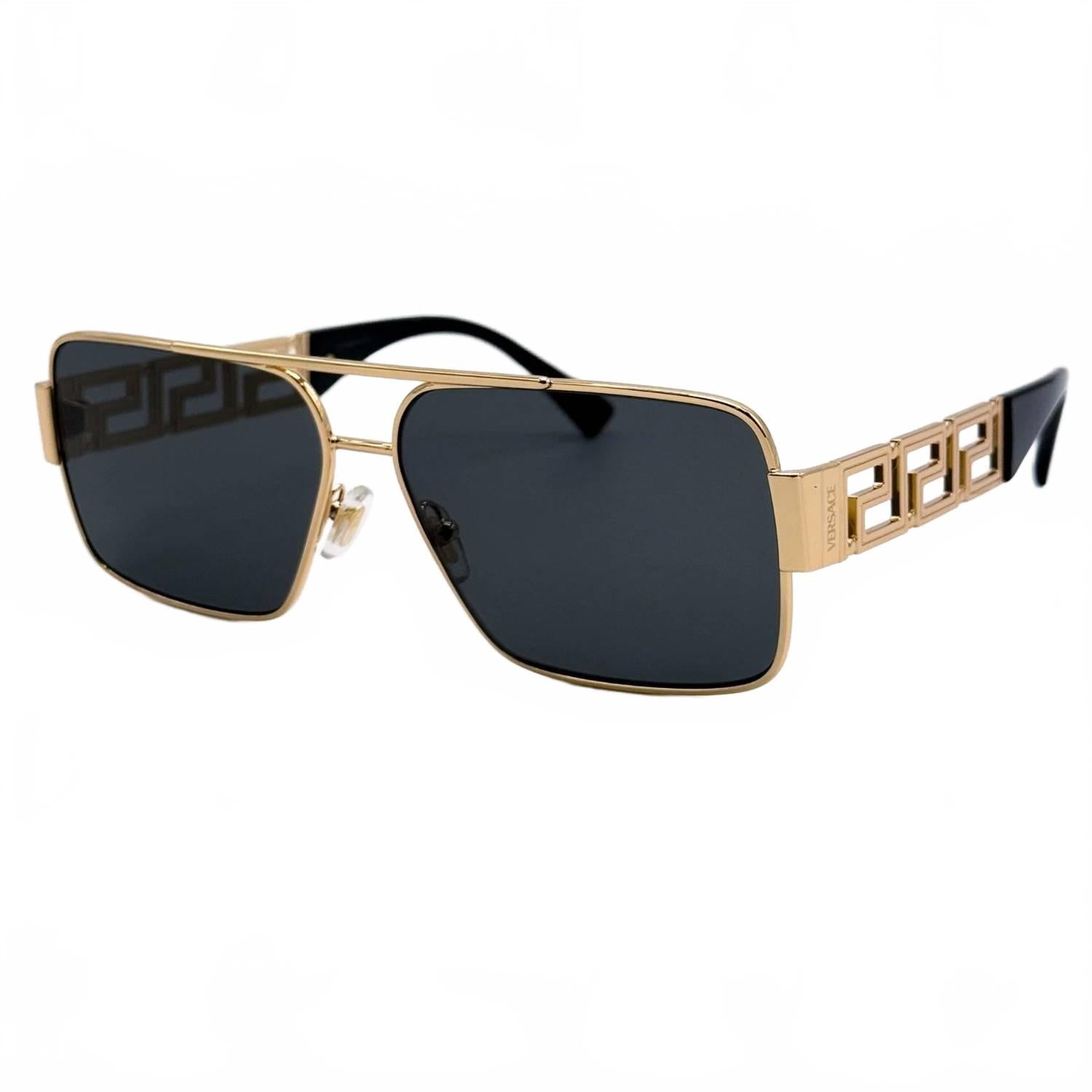 Women's Rectangle Sunglasses In Black Gold