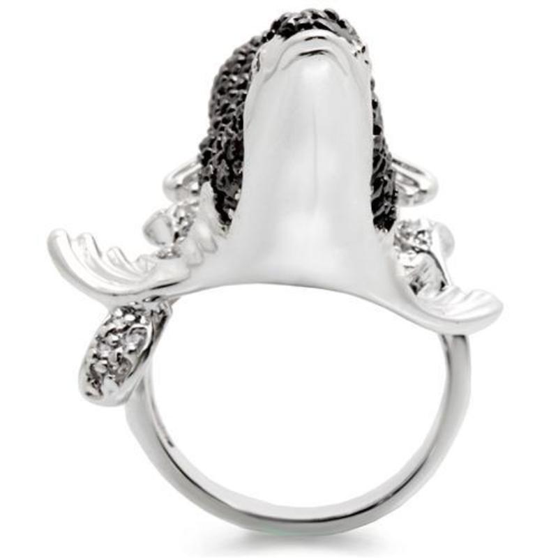 Rhodium + Ruthenium Brass Ring with AAA Grade CZ in Multi Color