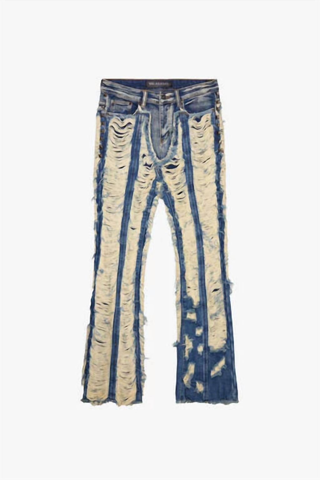 Women's Contrast Stacked Jean In Blue Washed