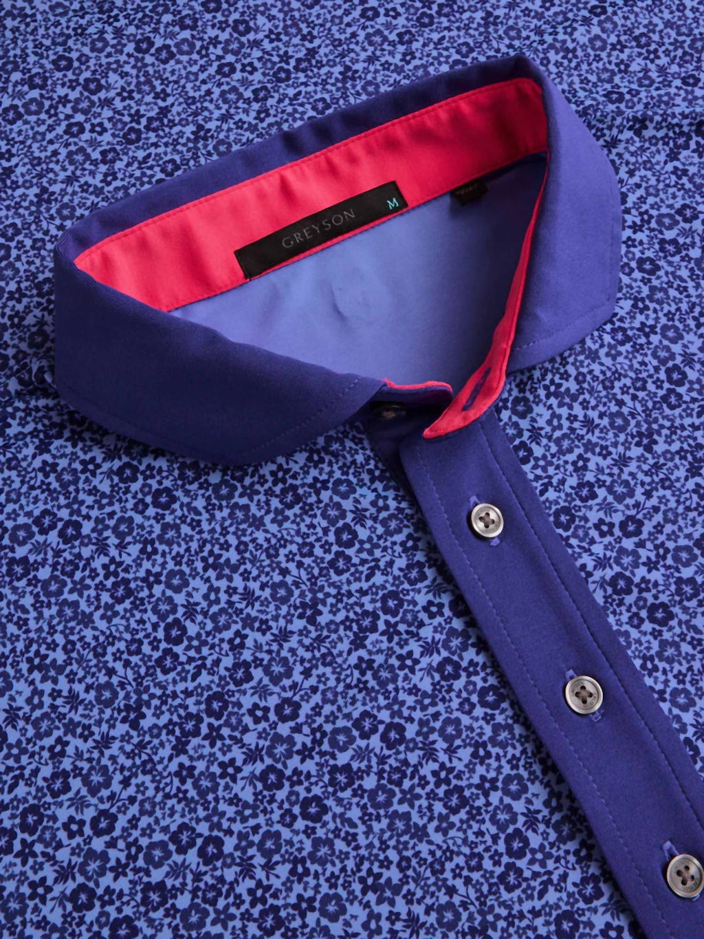 Men's Island Fever Polo Shirt In Floral Blue Purple