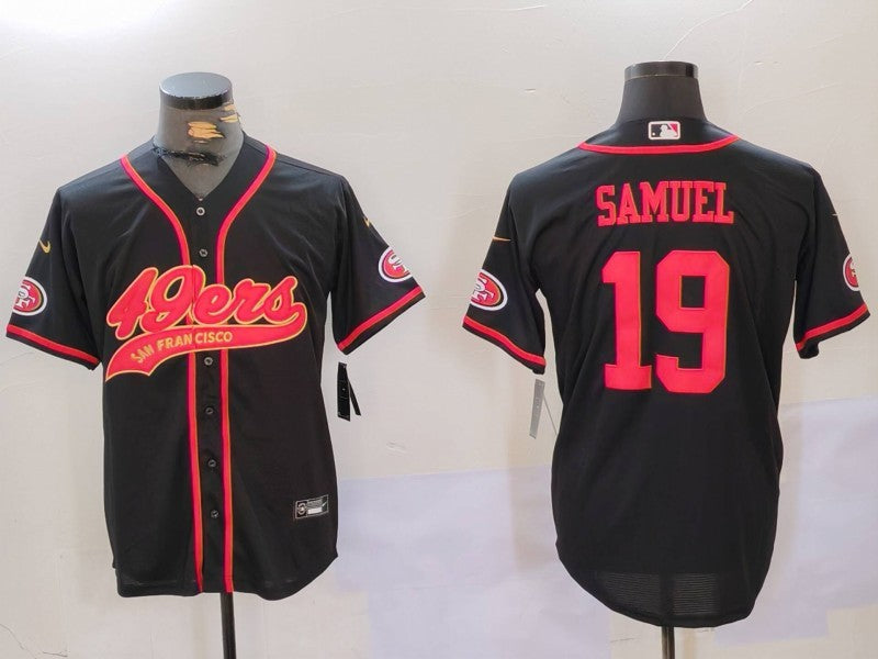Men's San Francisco 49ers Deebo Samuel #19 Black Game Player jersey