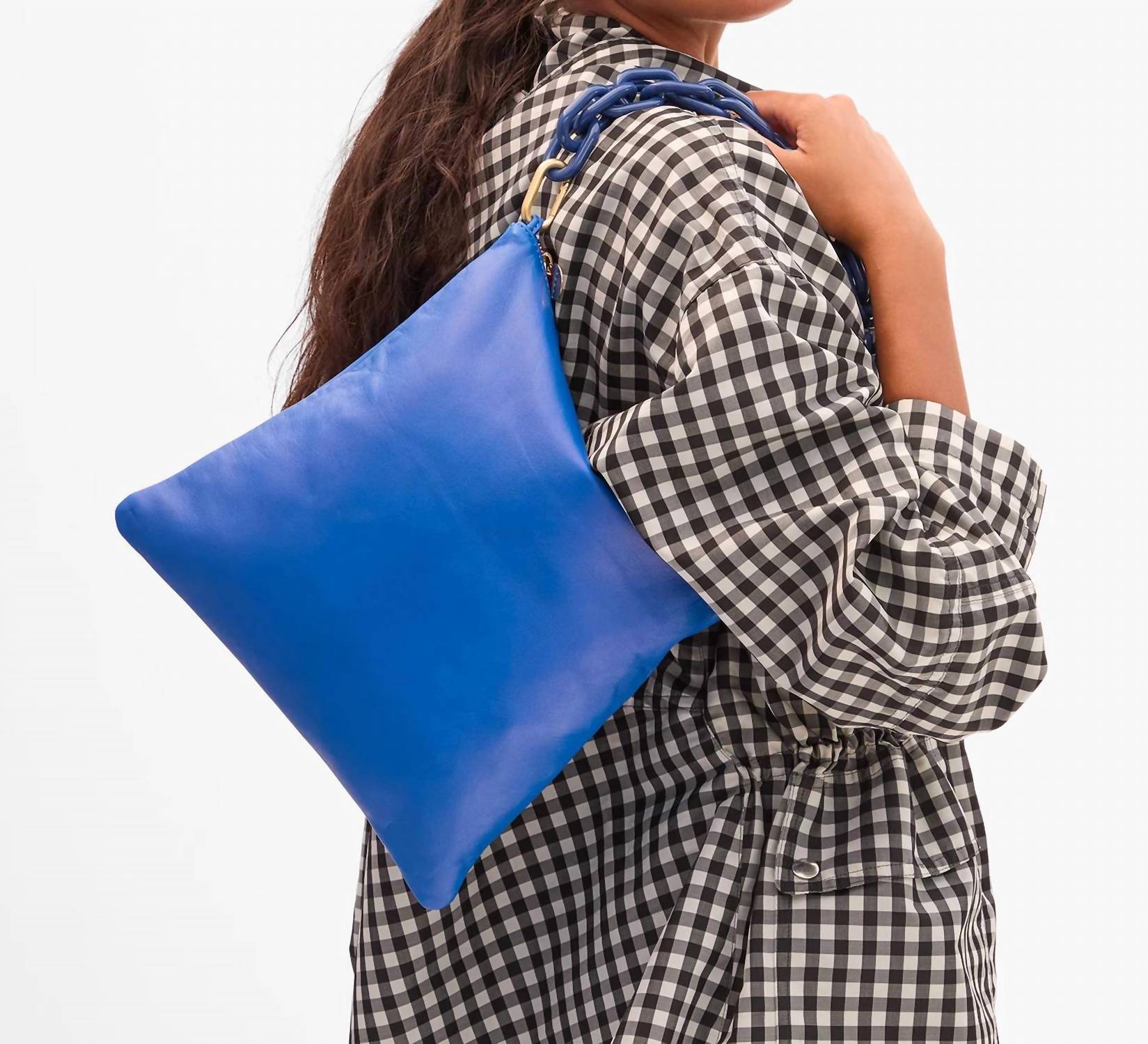 Foldover Clutch In Electric Blue
