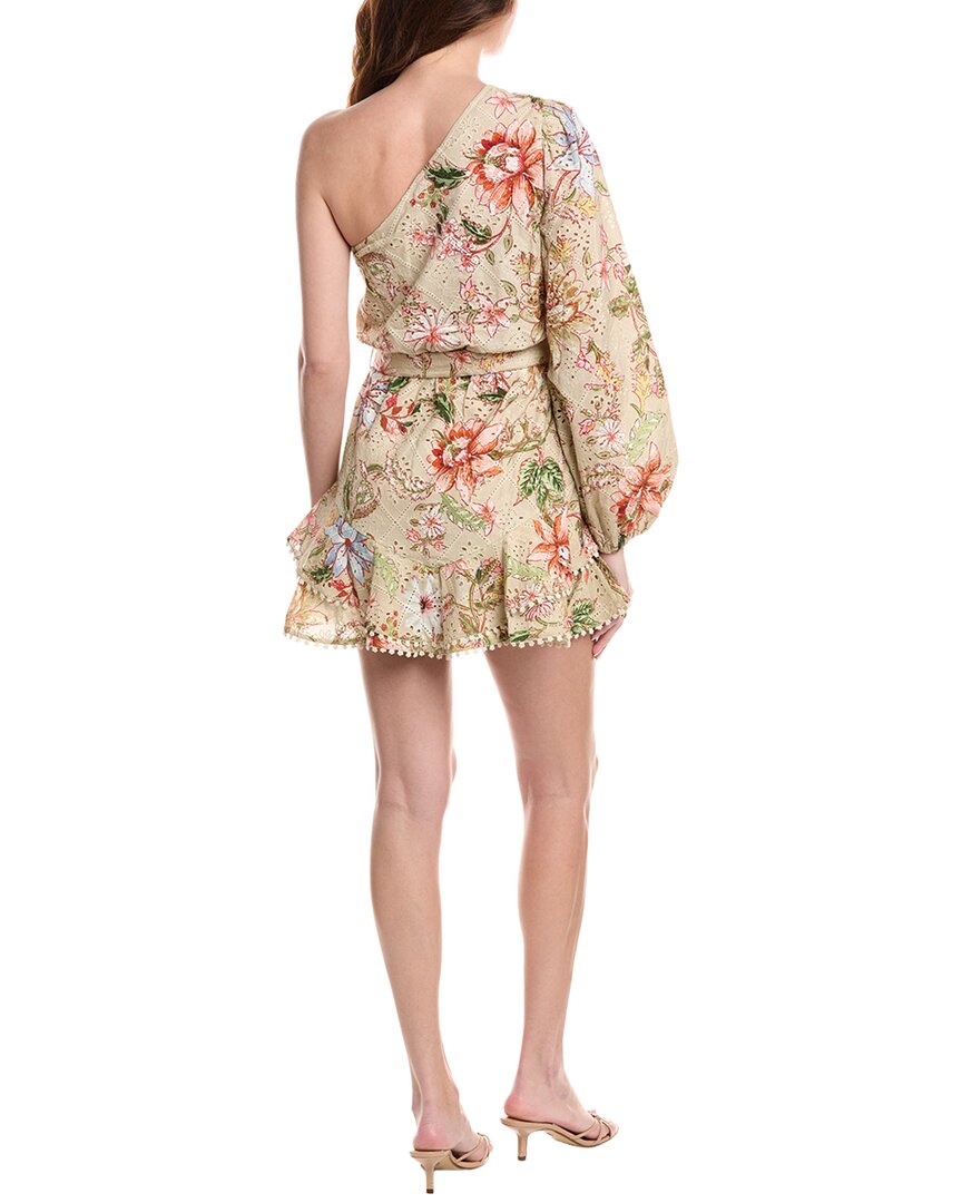 Hemant & Nandita One-Shoulder Eyelet Mini Dress