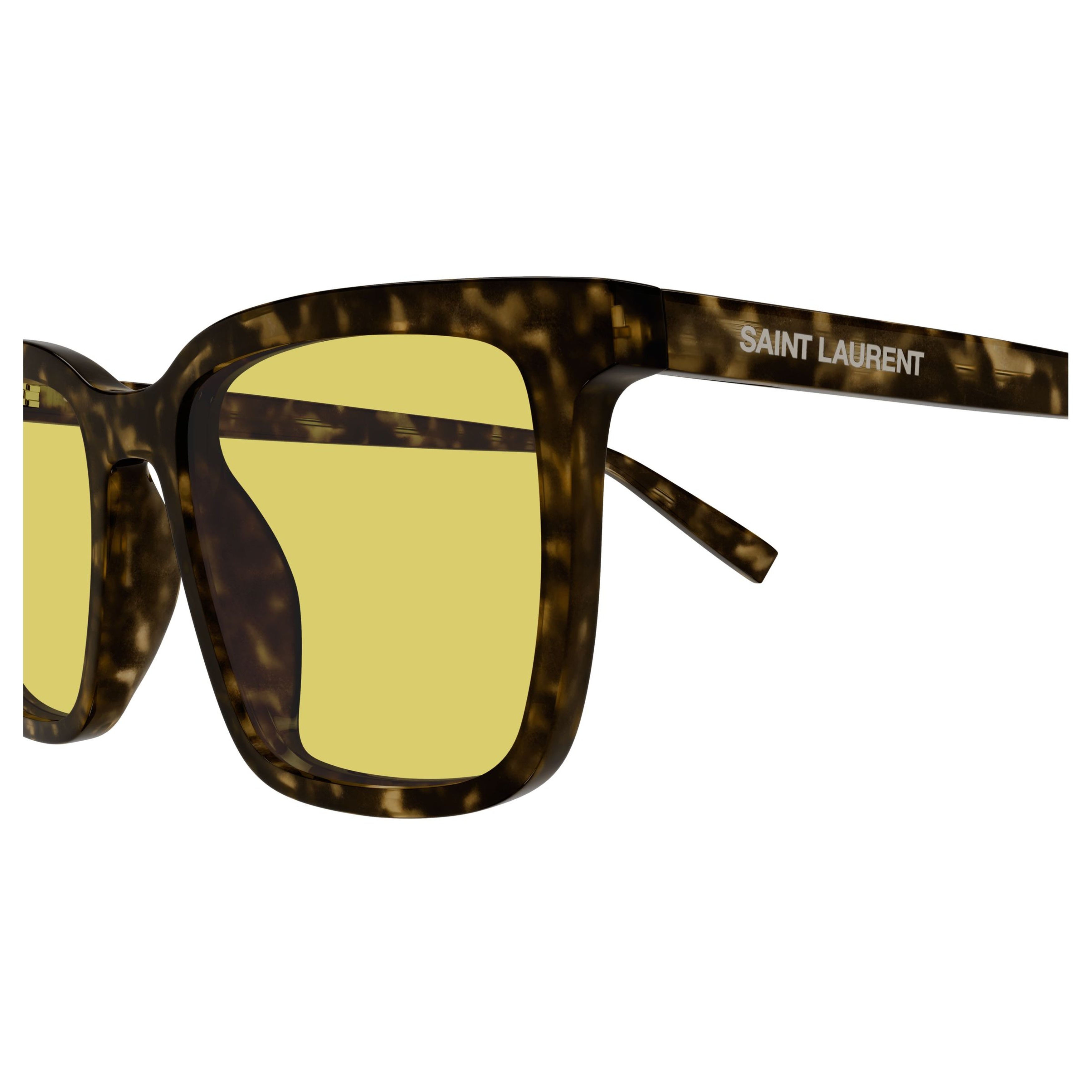 Square Frame Sunglasses In Tortoiseshell With Yellow Lenses