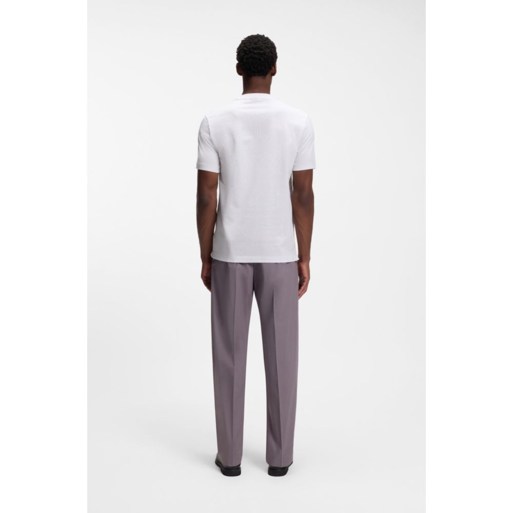 Jacquard-pattern T-shirt in cotton