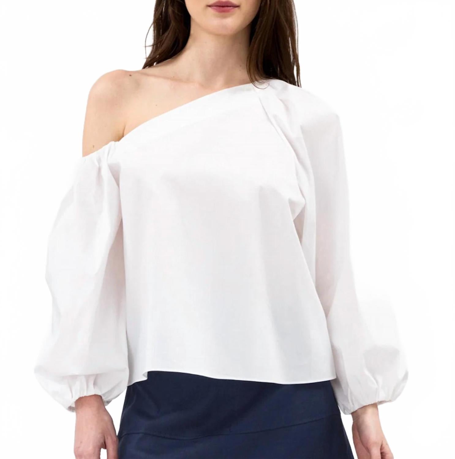 Tabitha One Shoulder Top In White