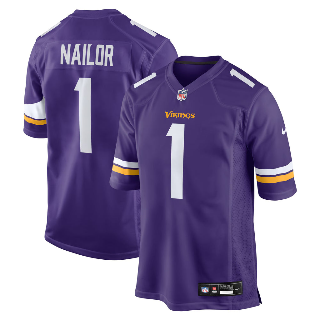 Minnesota Vikings Jalen Nailor Purple Team Game Jersey