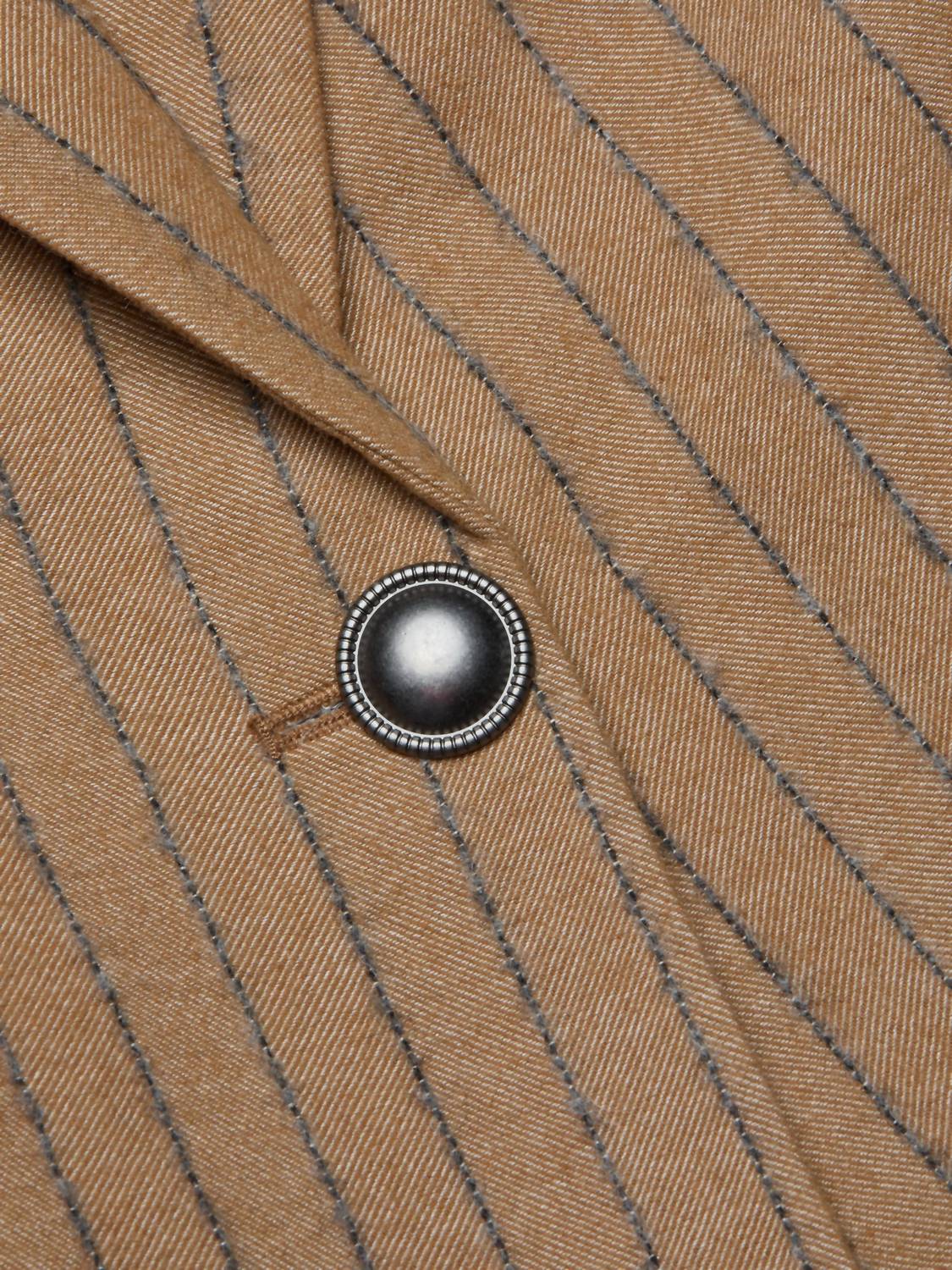 Chamberlain Pinstripe Blazer In Tan / Charcoal Stripe
