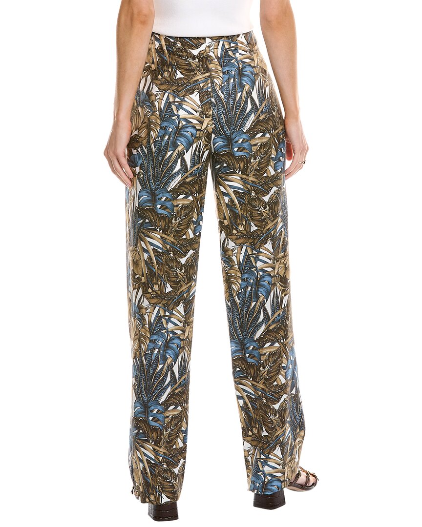 Ferragamo Printed Foliage Silk & Linen-Blend Pant