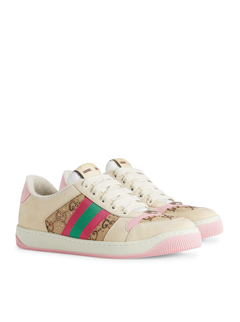 Gucci Women Screener Sneakers With Crystals