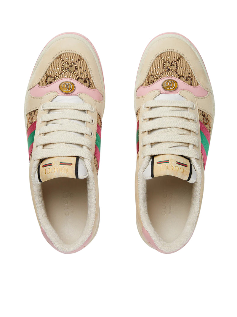 Gucci Women Screener Sneakers With Crystals