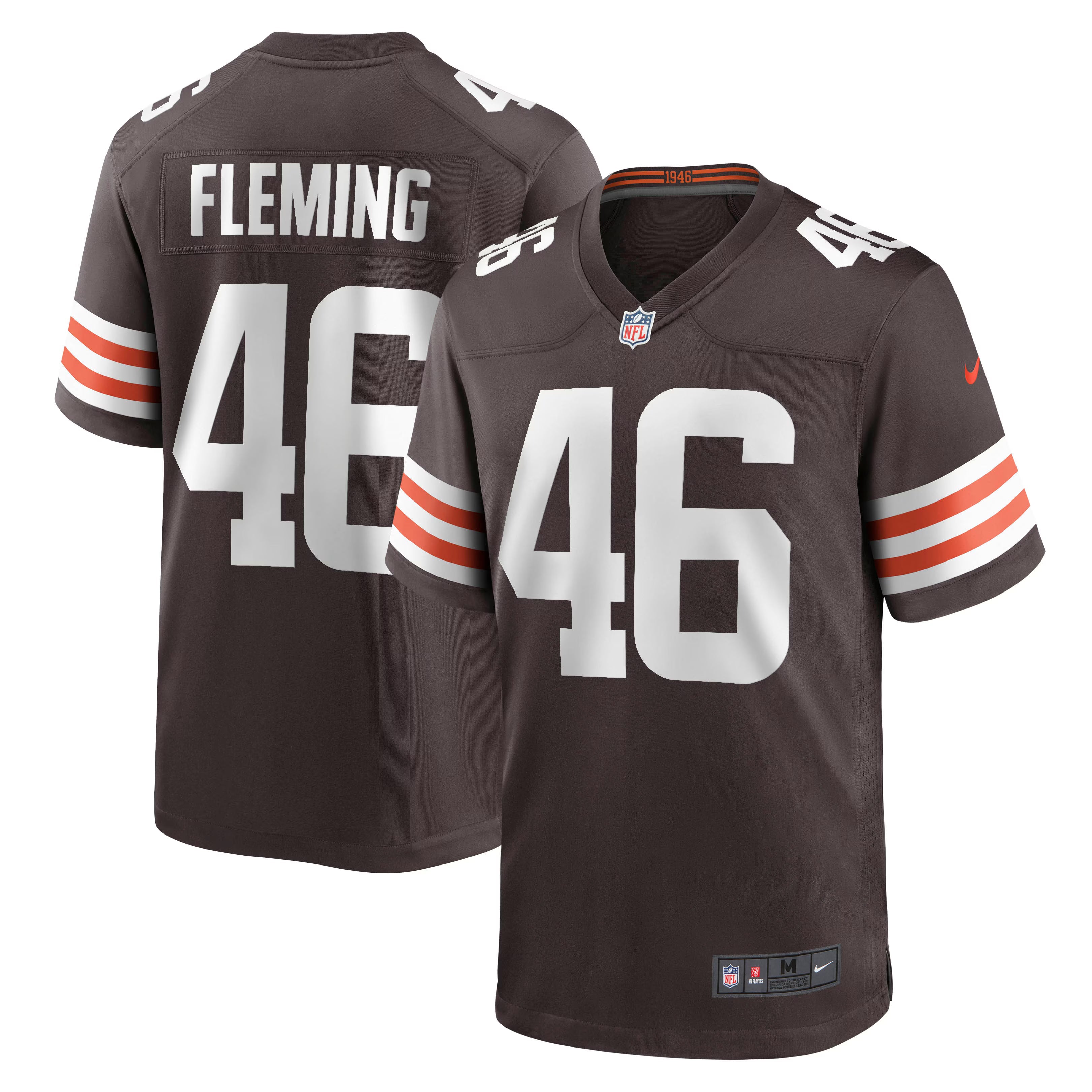 Cleveland Browns Don Fleming Brown Retired Player Jersey