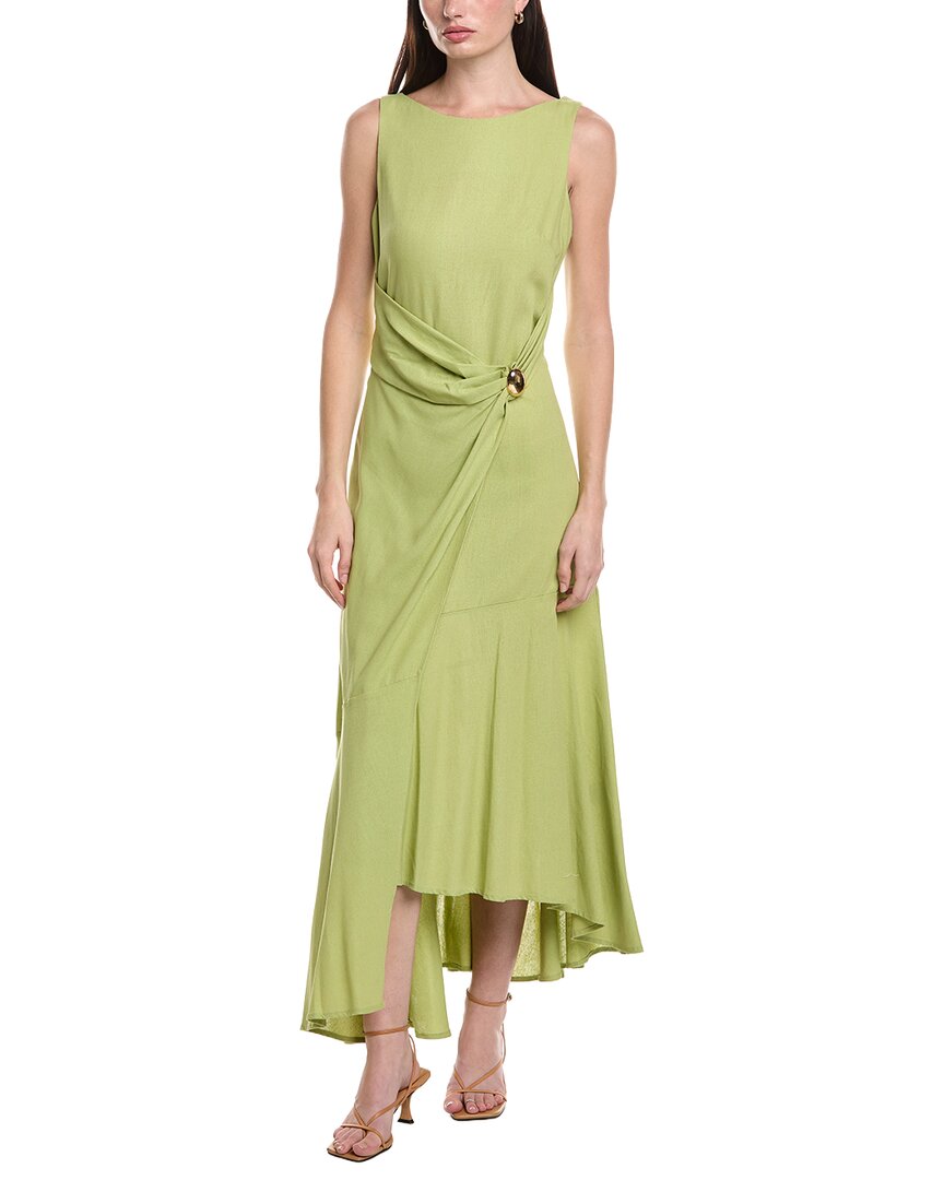Maison Tara Linen-Blend Sleeveless Midi Dress