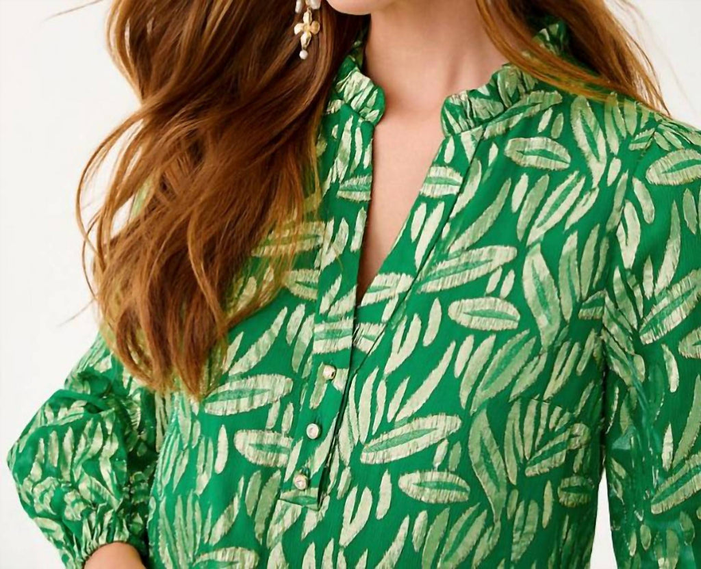 Evaline Silk Dress In Bamboo Green