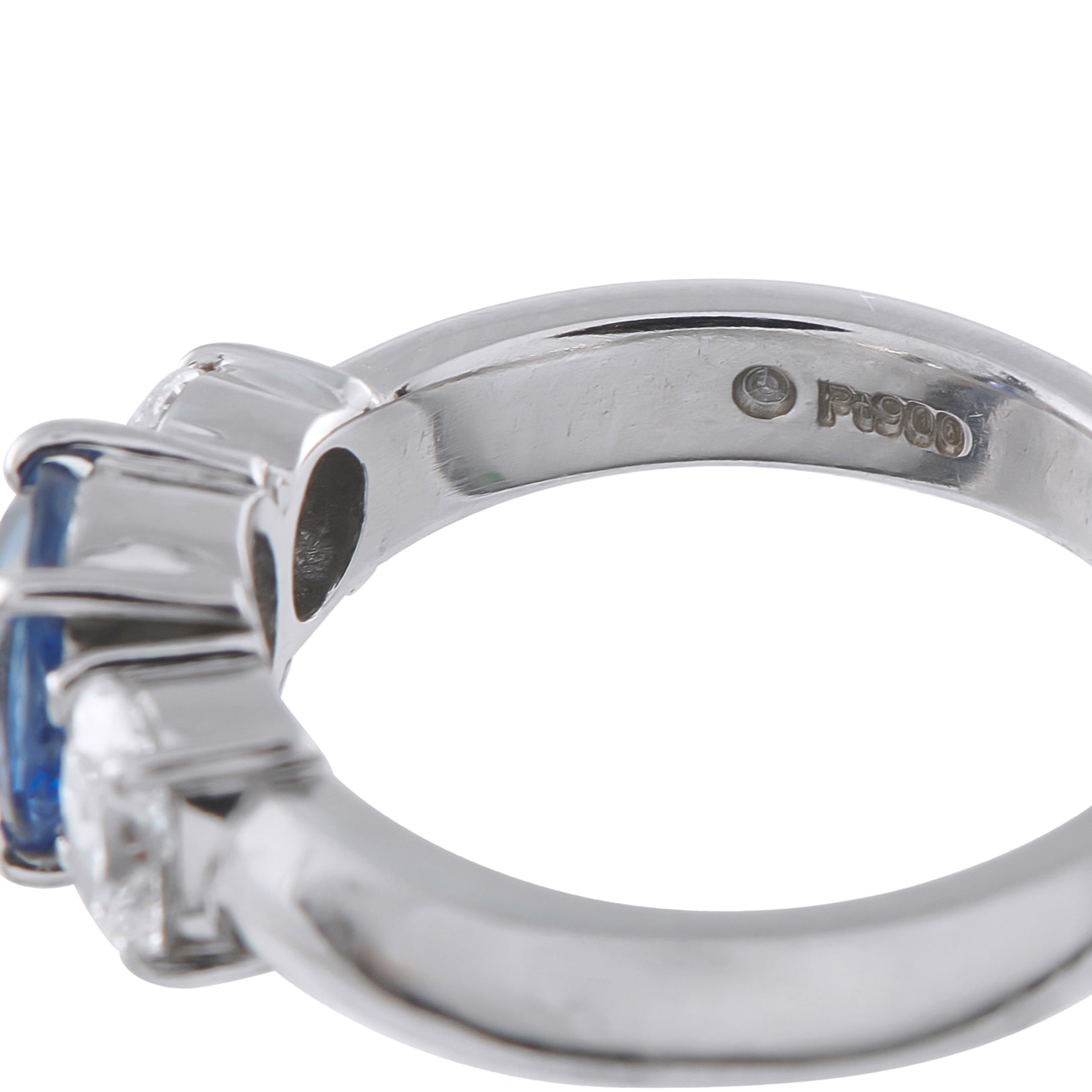 LB Exclusive Platinum 0.63ct Diamond and Sapphire Ring MF04-041326