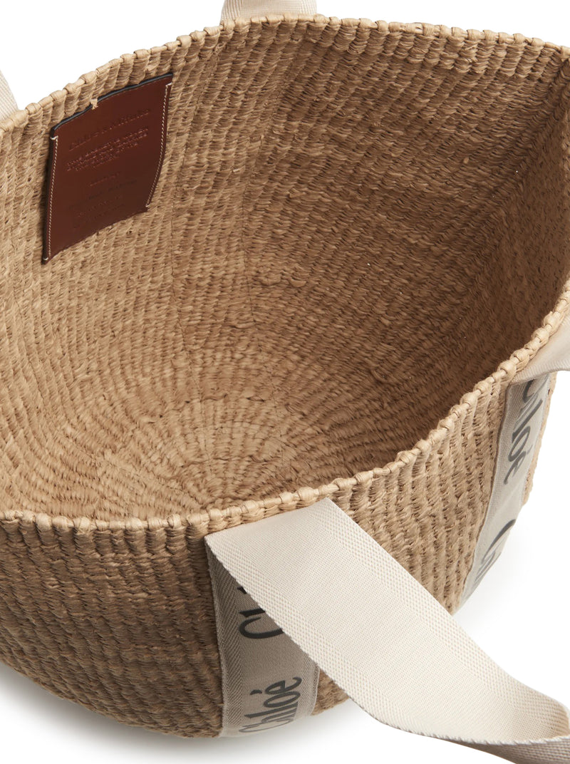 Chloe` Women Woody Large Basket Bag In Natural Fibers